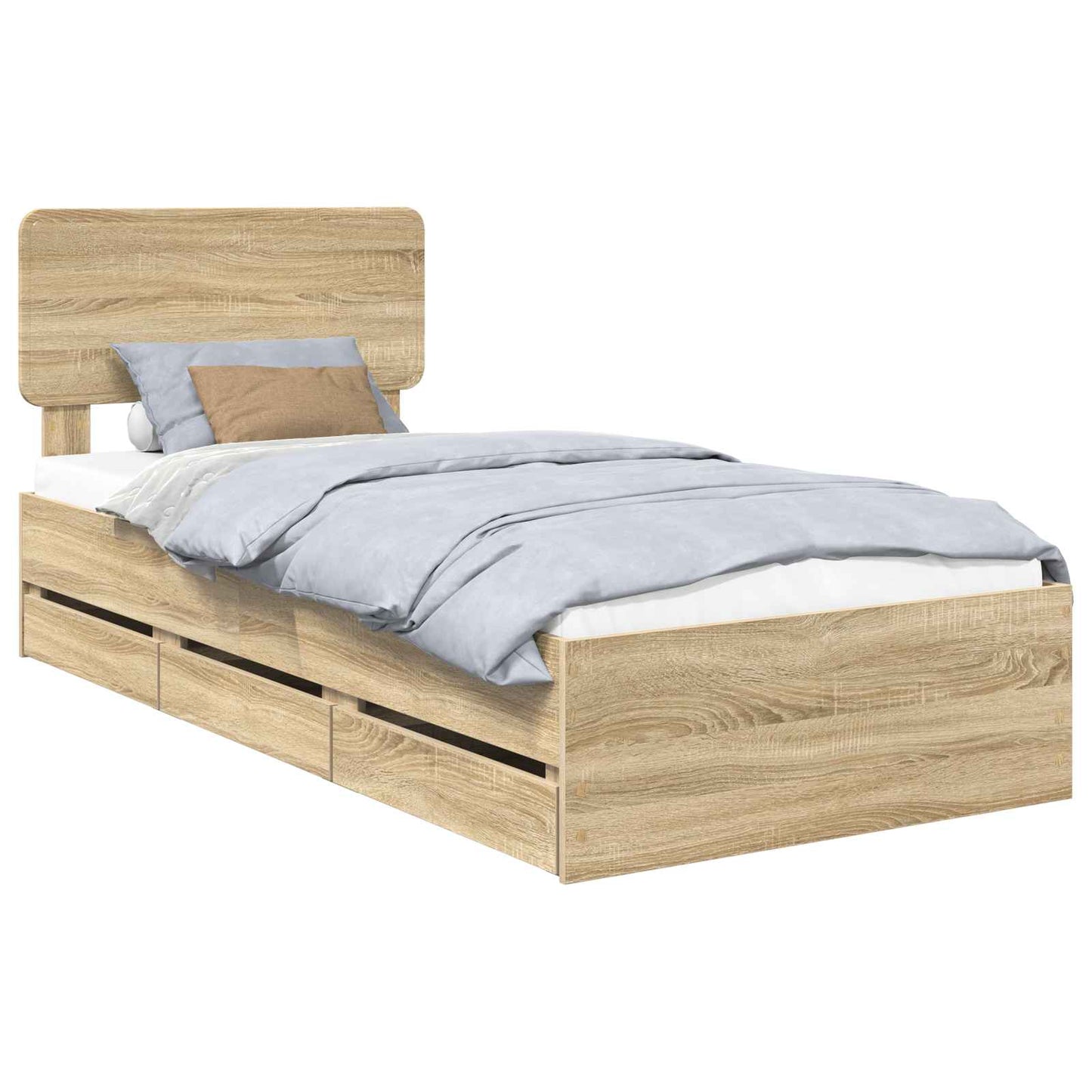 Bed Frame with Drawer Sonoma Oak 100 x 200 cm Engineered Wood