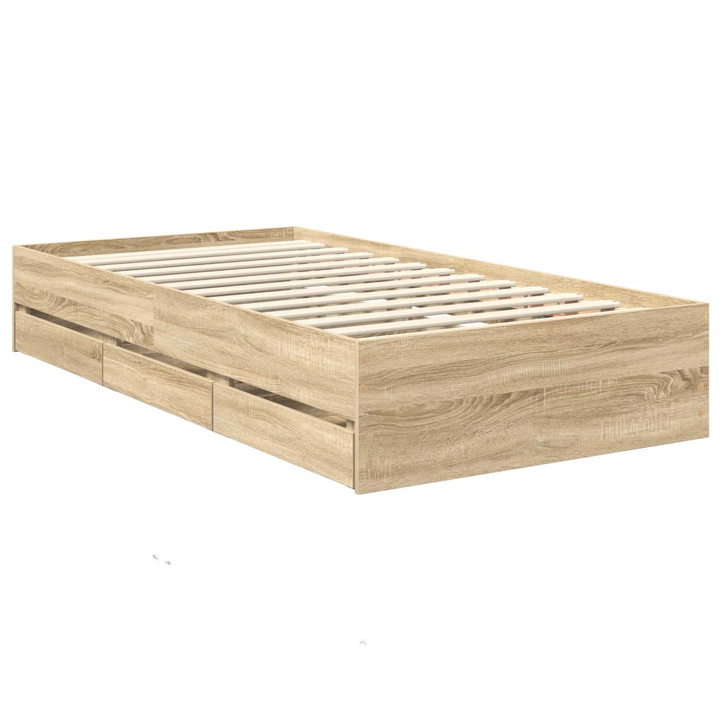 Bed Frame with Drawer Sonoma Oak 100 x 200 cm Engineered Wood