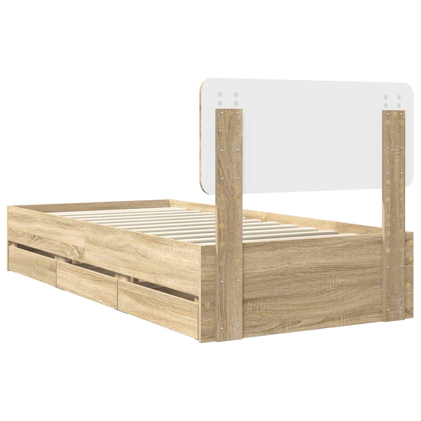 Bed Frame with Drawer Sonoma Oak 100 x 200 cm Engineered Wood