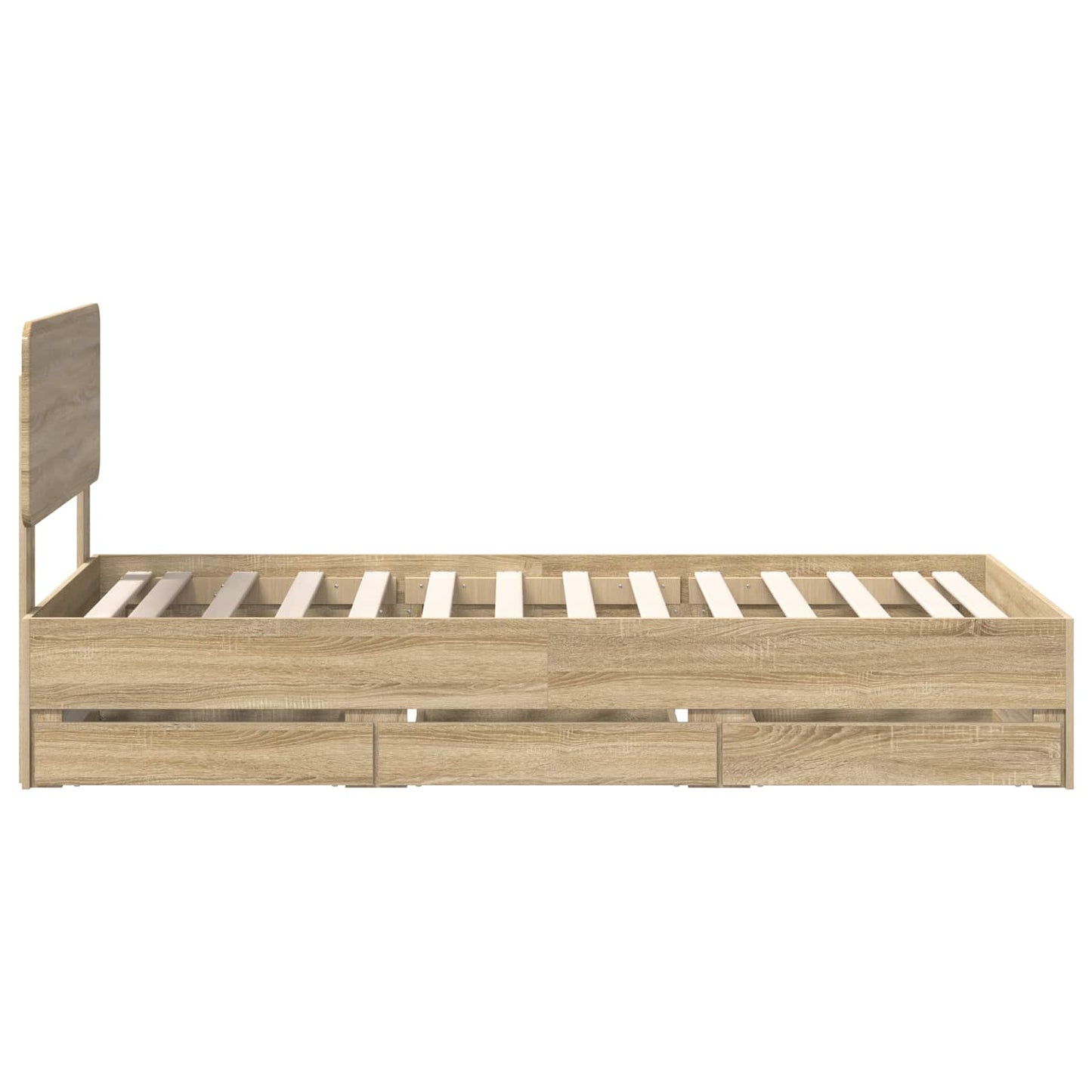 Bed Frame with Drawer Sonoma Oak 100 x 200 cm Engineered Wood
