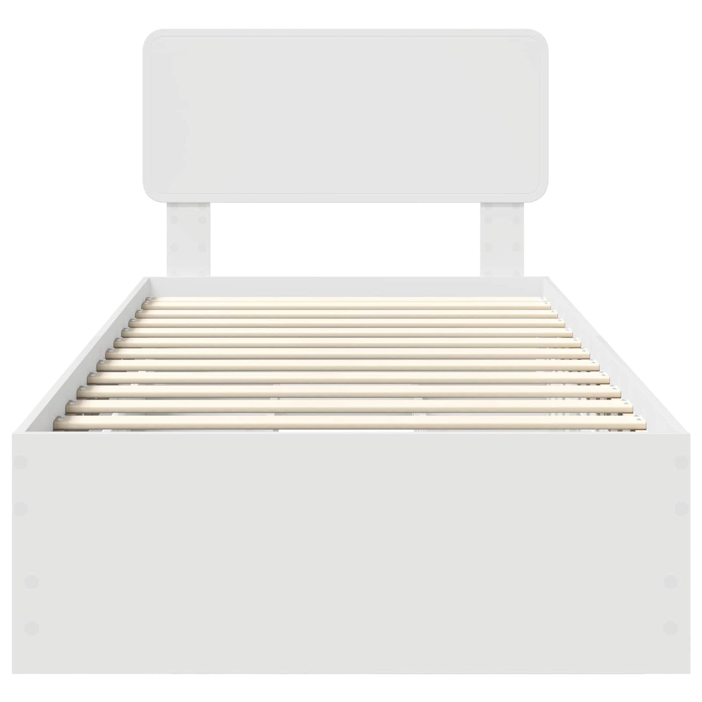 Bed Frame with Drawer White 90 x 200 cm Engineered Wood
