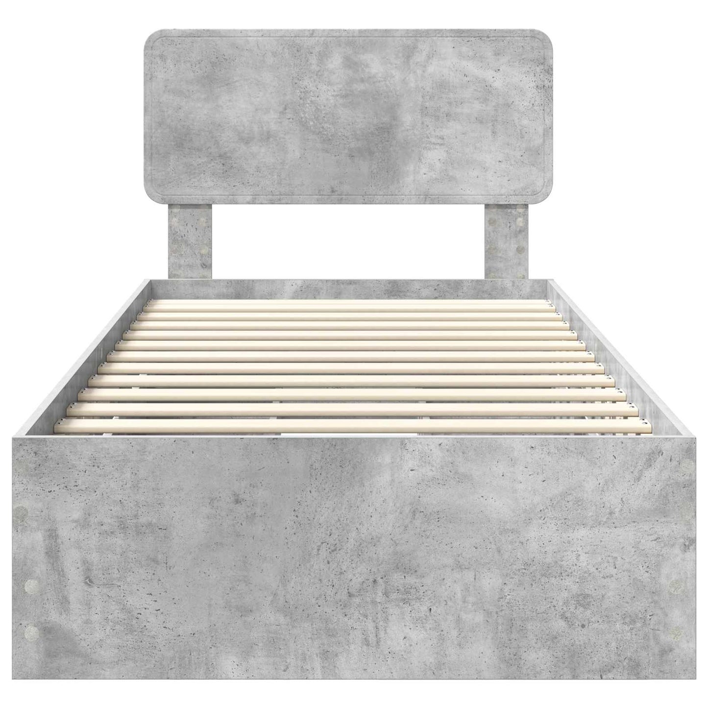 Bed Frame with Drawer Concrete Grey 90 x 200 cm Engineered Wood