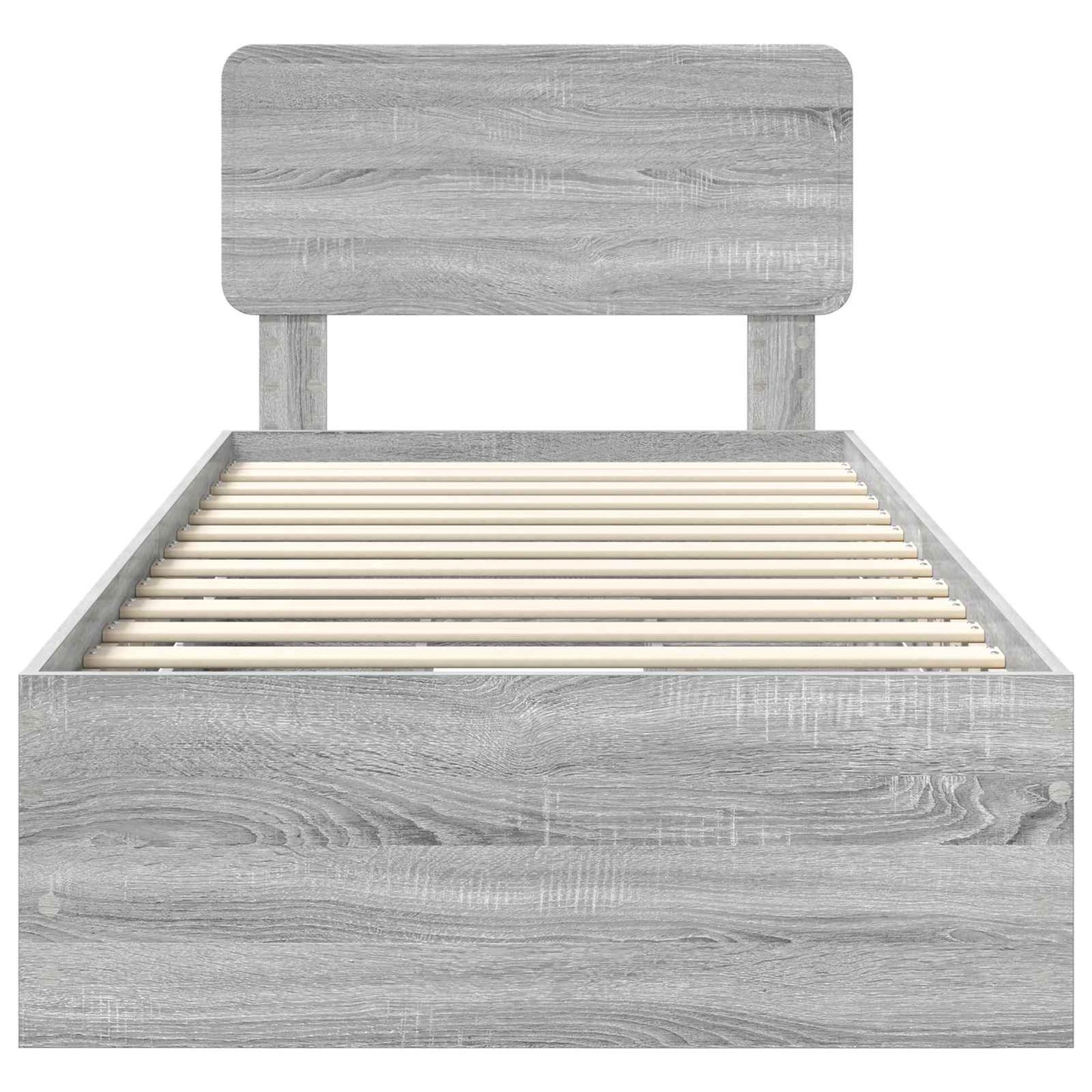 Bed Frame with Drawer Grey Sonoma 90 x 200 cm Engineered Wood