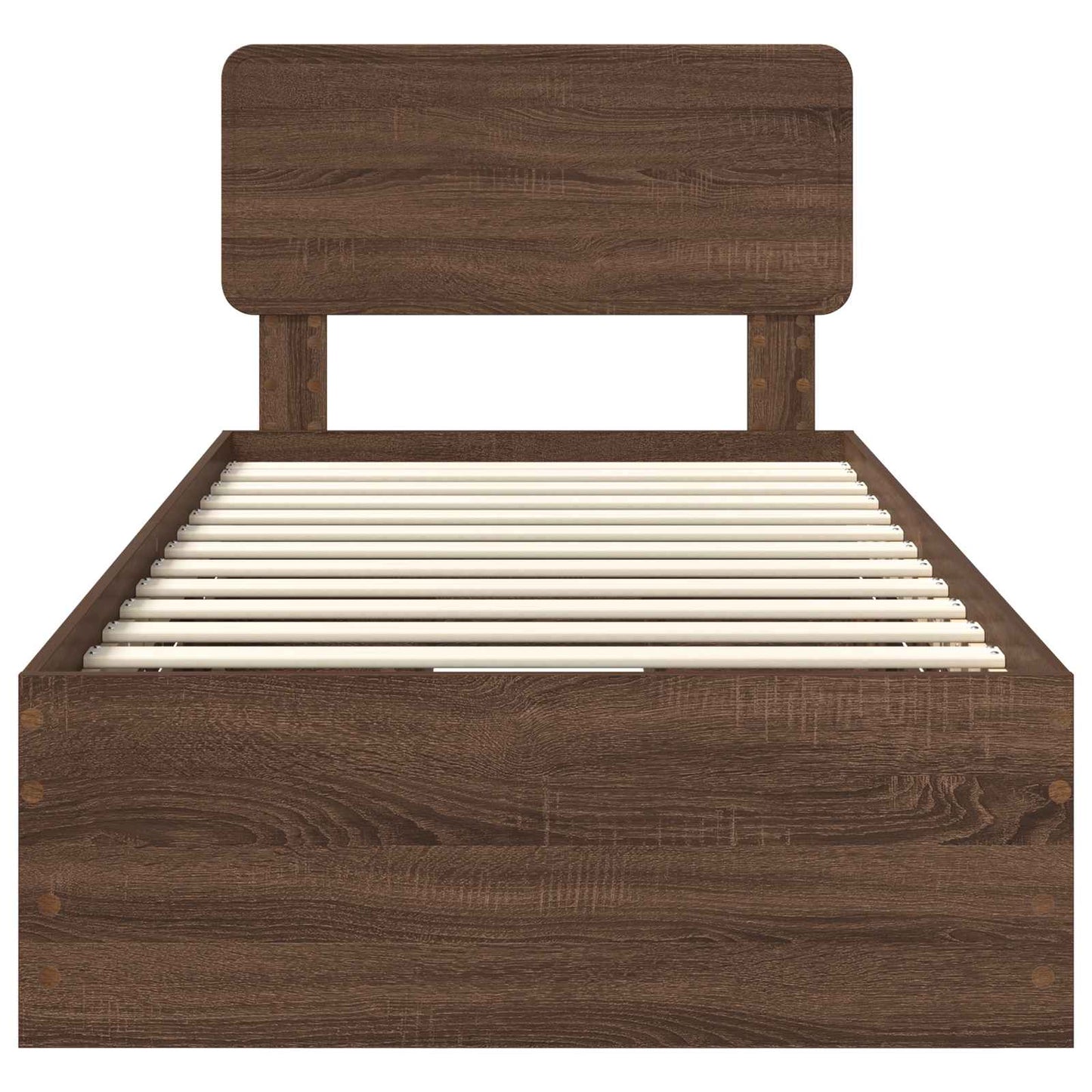 Bed Frame with Drawer Brown Oak 90 x 200 cm Engineered Wood