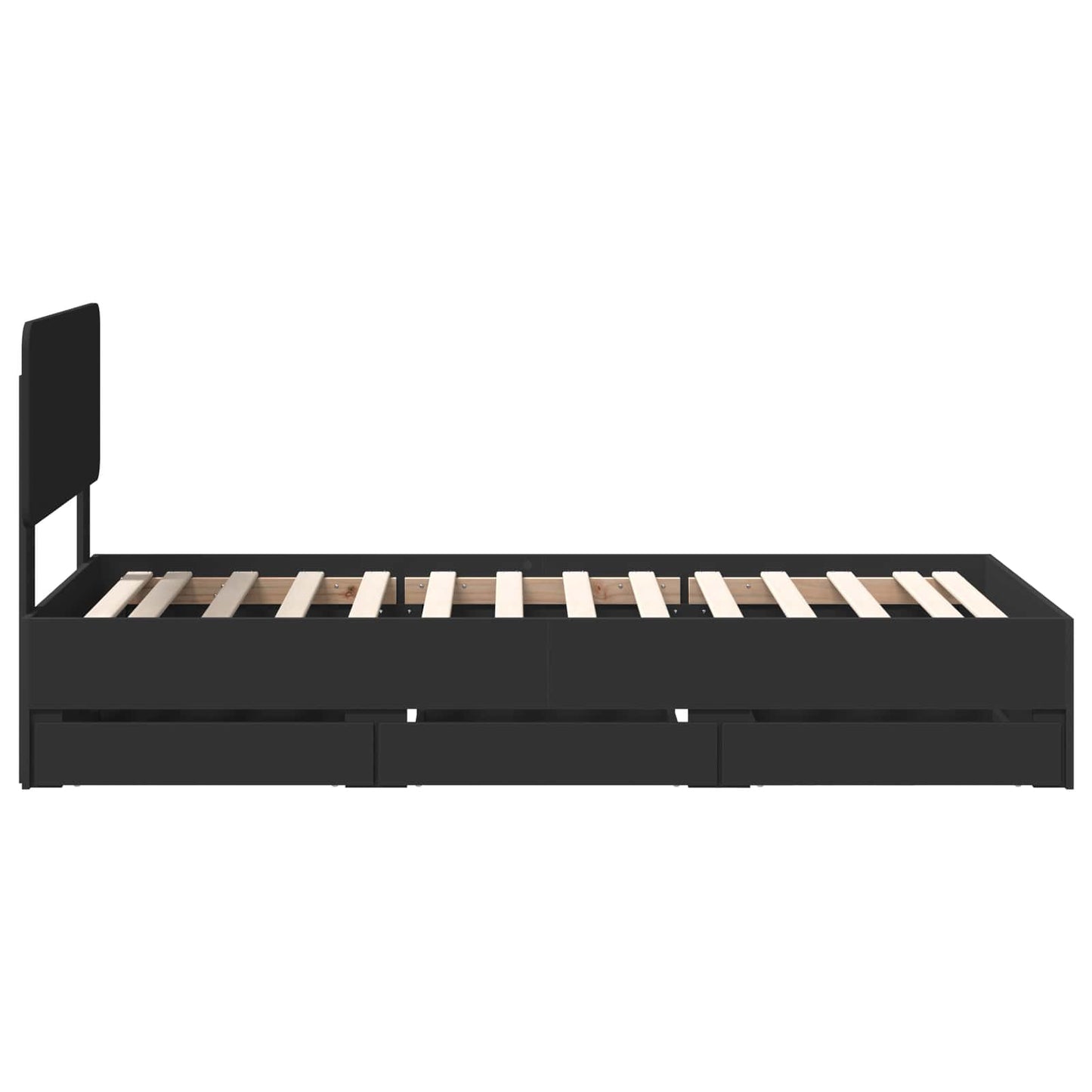 Bed Frame with Drawer Black 90 x 190 cm Engineered Wood