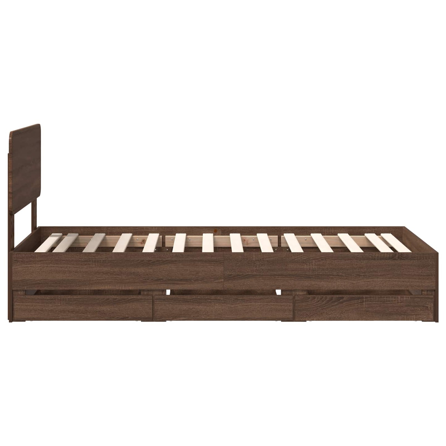 Bed Frame with Drawer Brown Oak 90 x 190 cm Engineered Wood