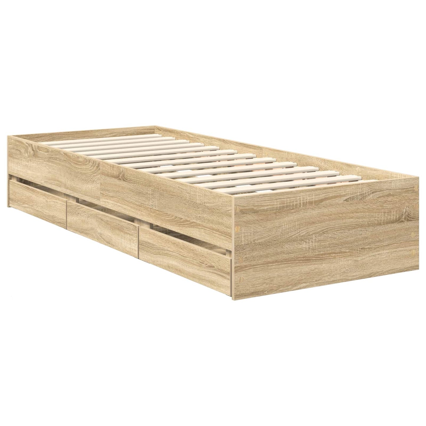 Bed Frame with Drawer Sonoma Oak 75 x 190 cm Engineered Wood