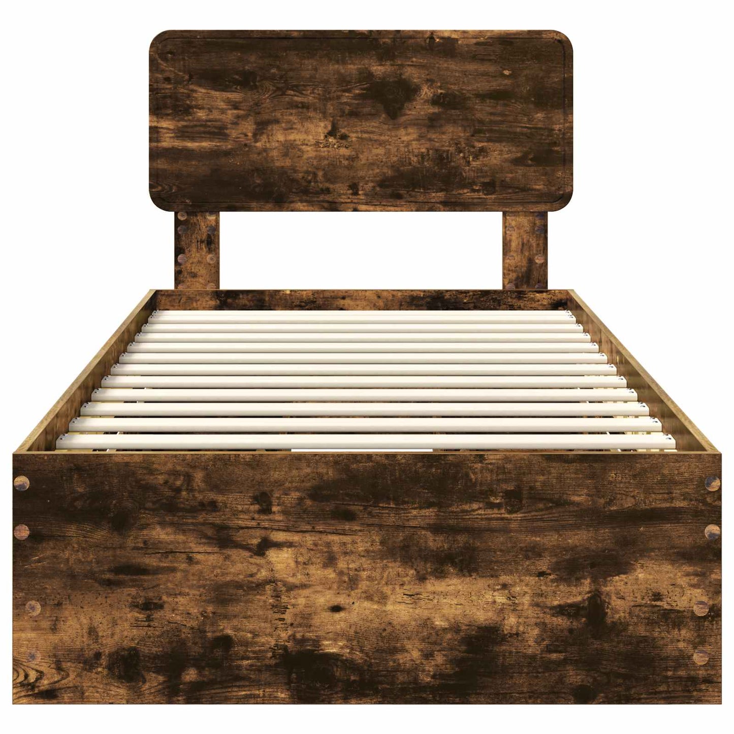 Bed Frame with Drawer Smoked Oak 75 x 190 cm Engineered Wood