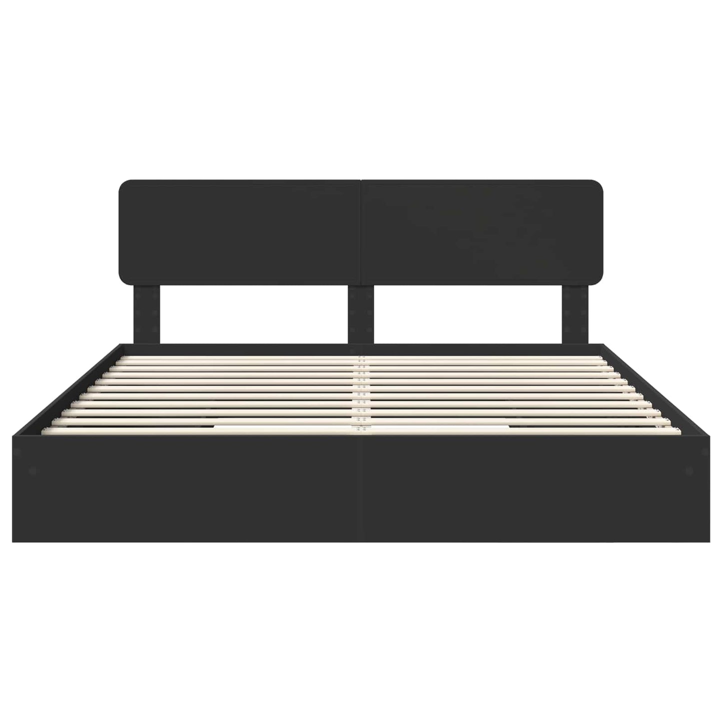 Storage Bed with Headboard Black 200 x 200 cm Engineered Wood