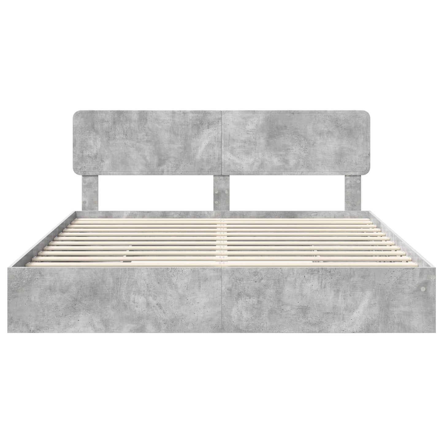 Storage Bed Concrete Grey 200 x 200 cm Engineered Wood