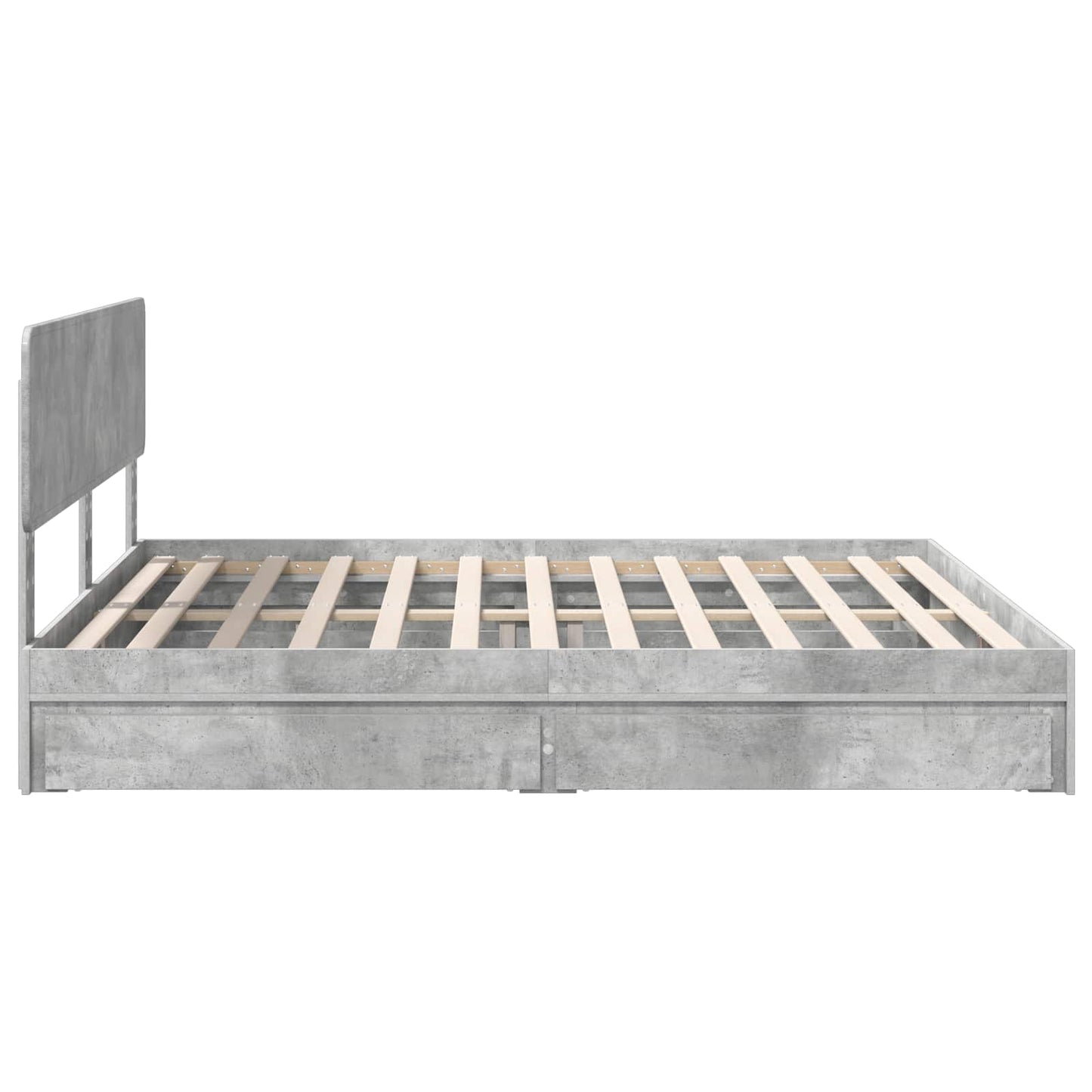 Storage Bed Concrete Grey 200 x 200 cm Engineered Wood