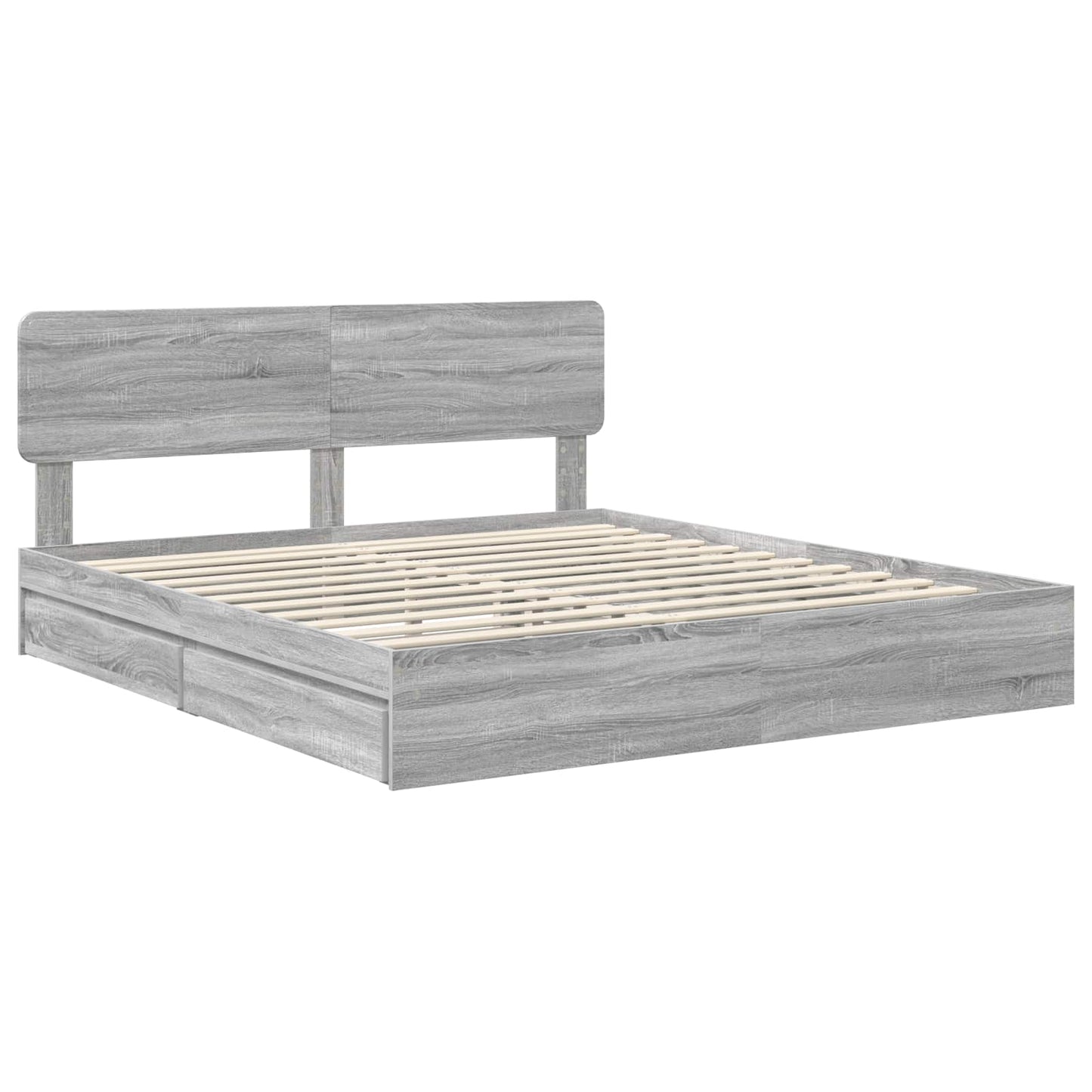 Storage Bed Grey Sonoma 180 x 200 cm Engineered Wood