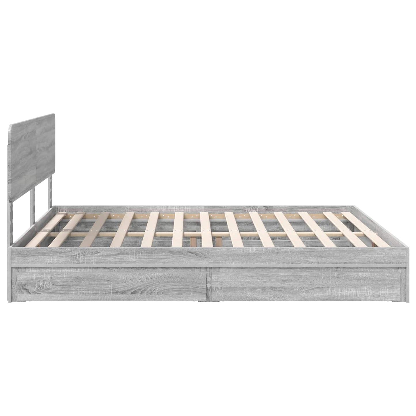 Storage Bed Grey Sonoma 180 x 200 cm Engineered Wood
