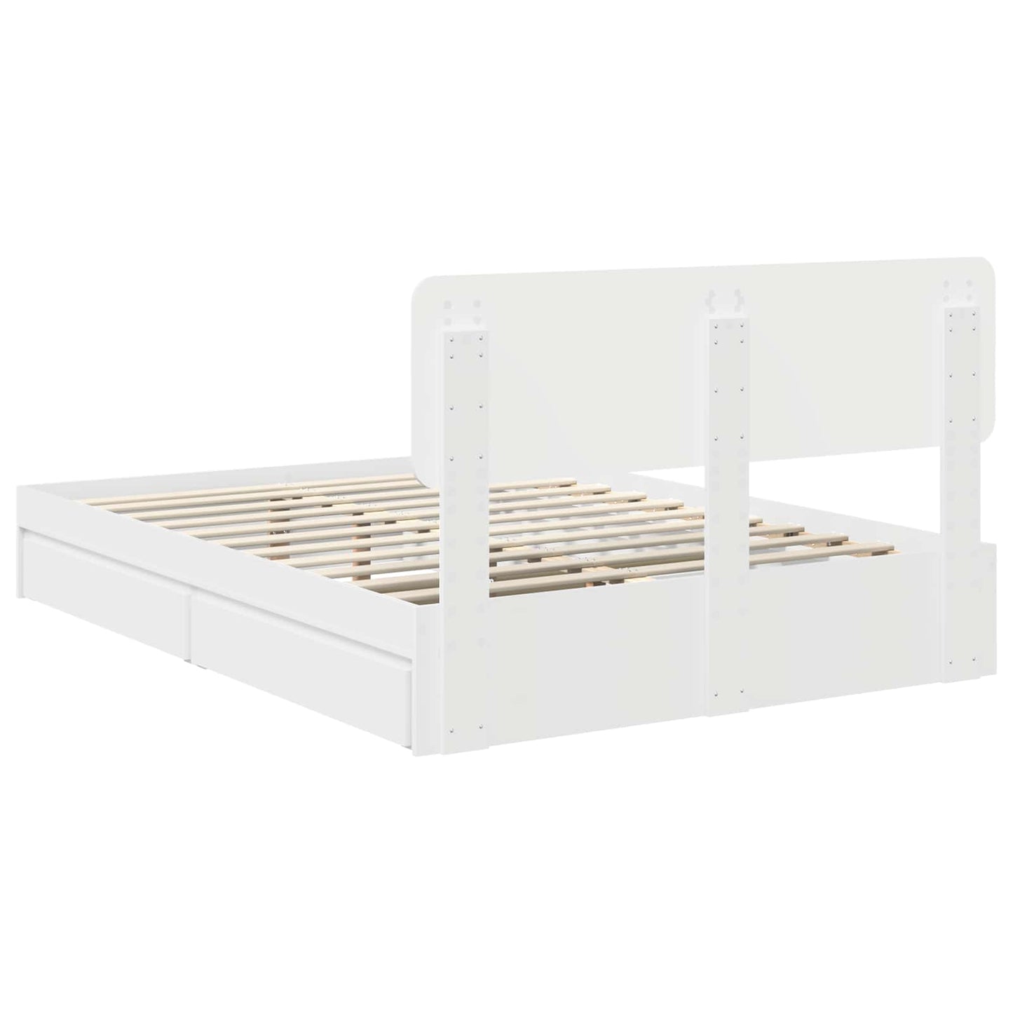 Storage Bed with Headboard White 160 x 200 cm Engineered Wood