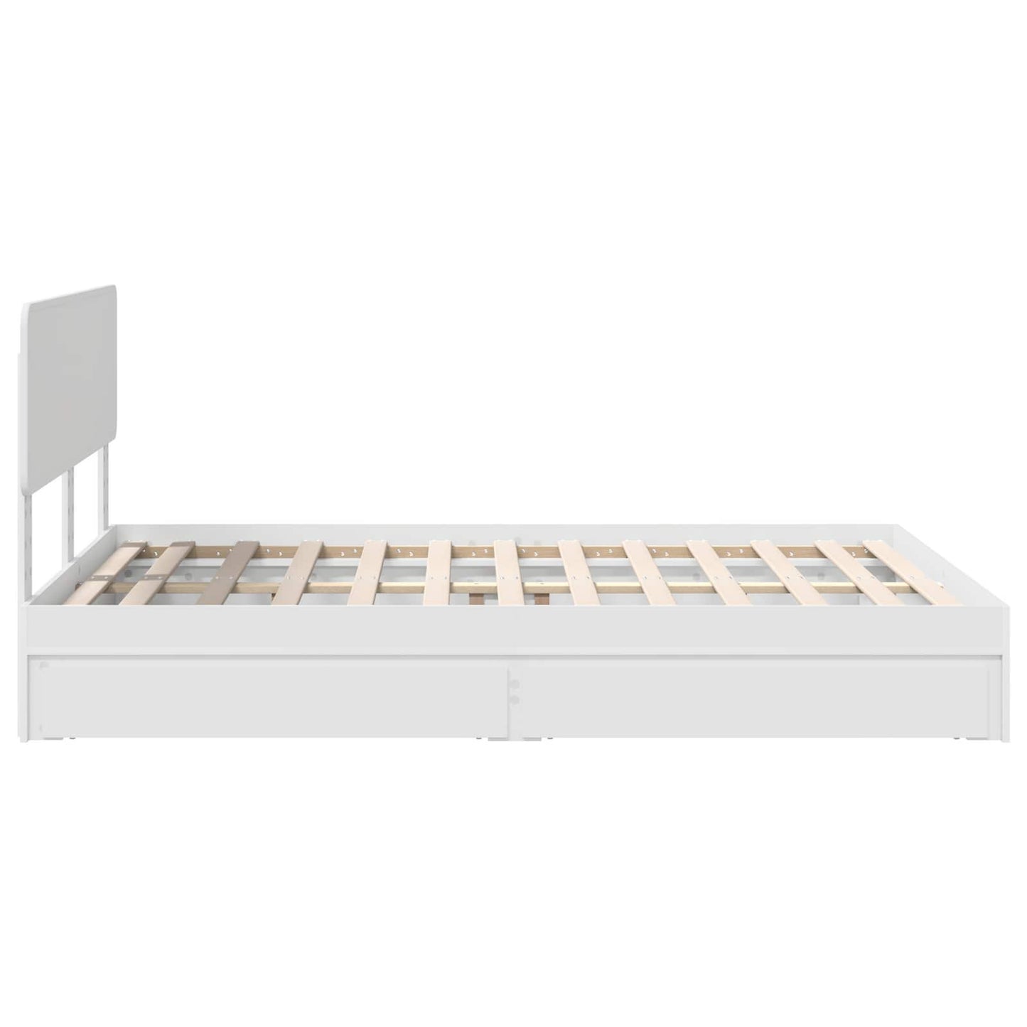 Storage Bed with Headboard White 160 x 200 cm Engineered Wood