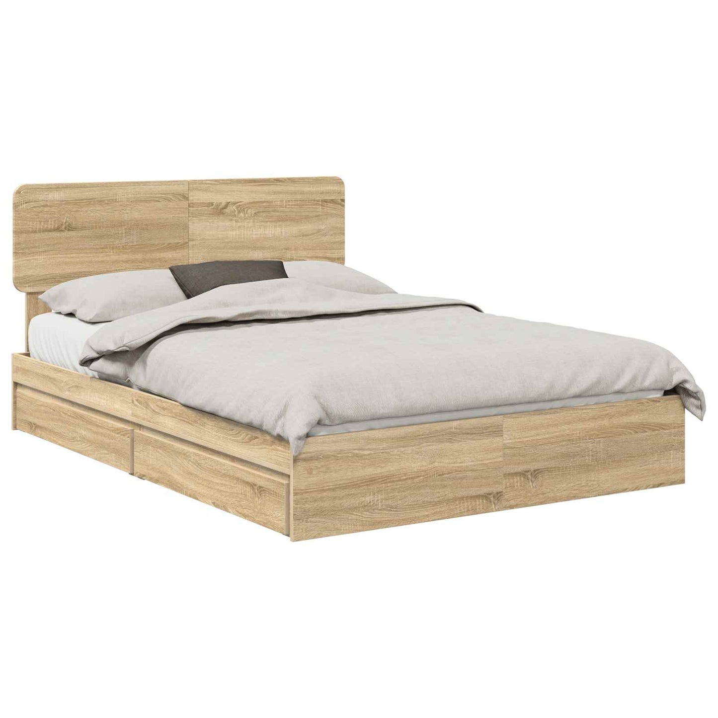 Storage Bed with Drawer Sonoma Oak 150 x 200 cm Engineered Wood