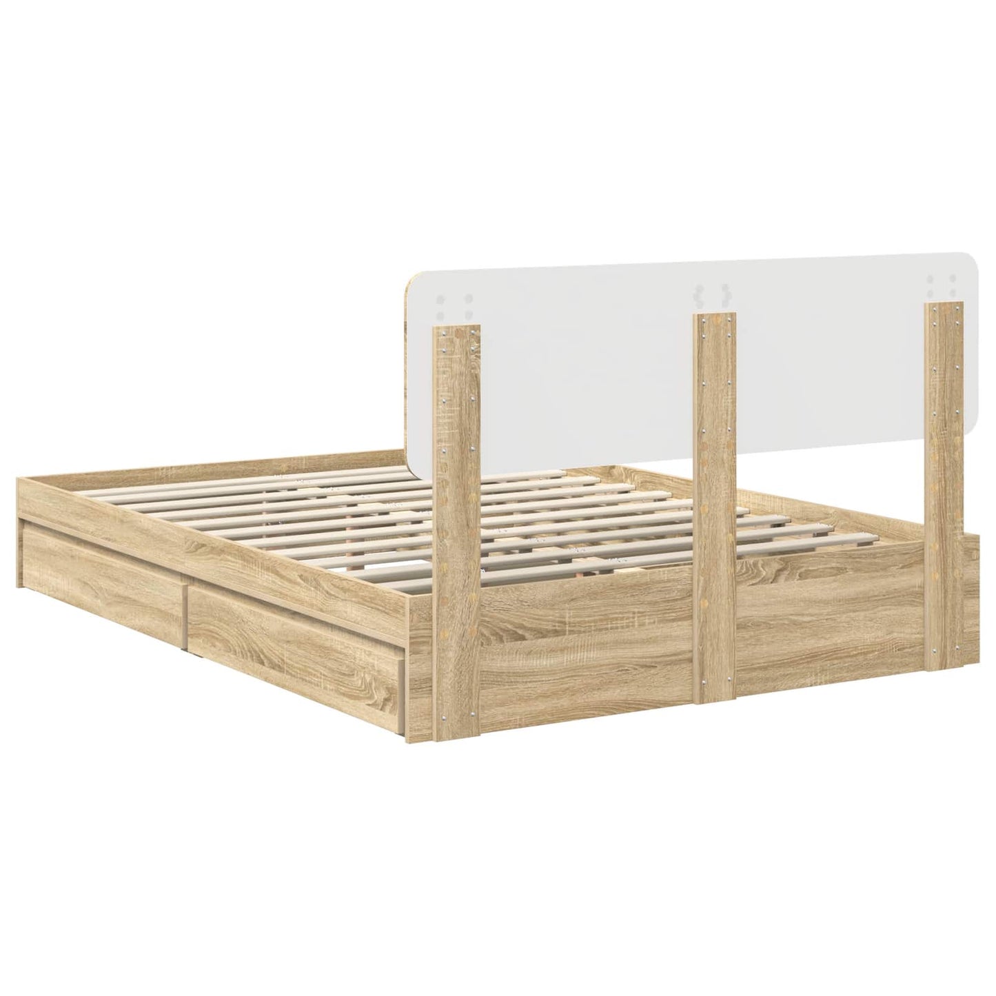 Storage Bed with Drawer Sonoma Oak 150 x 200 cm Engineered Wood