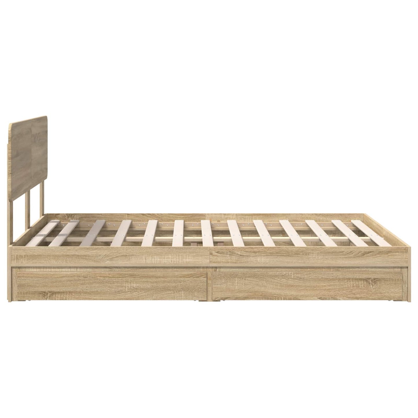 Storage Bed with Drawer Sonoma Oak 150 x 200 cm Engineered Wood