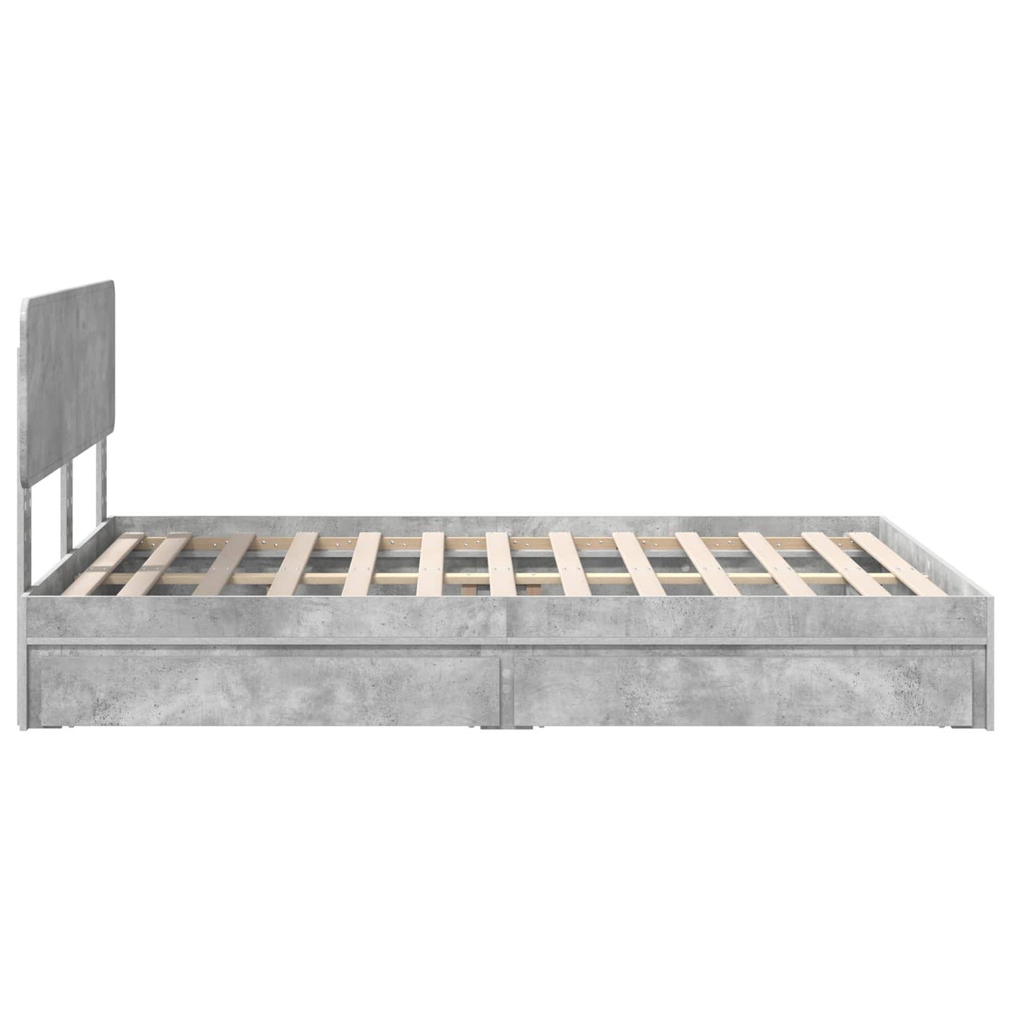 Storage Bed Concrete Grey 150 x 200 cm Engineered Wood