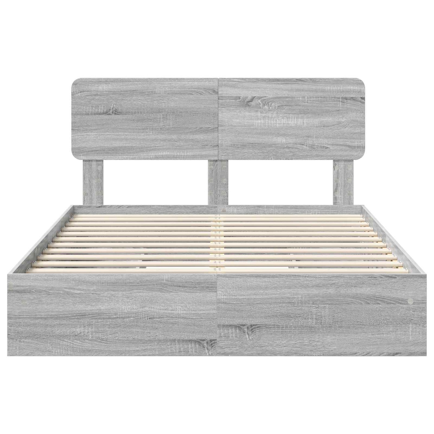 Storage Bed Grey Sonoma 140 x 200 cm Engineered Wood