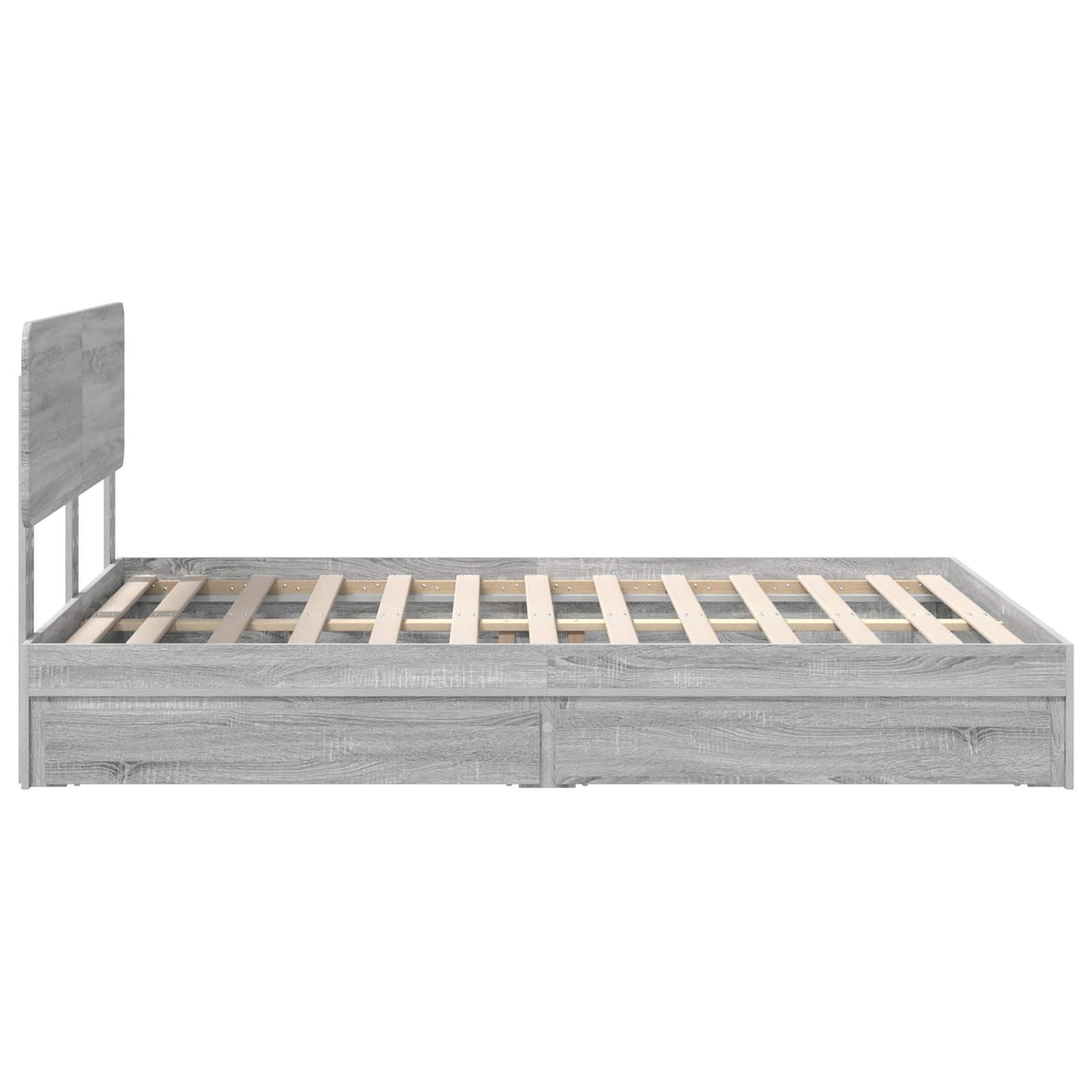 Storage Bed Grey Sonoma 140 x 200 cm Engineered Wood