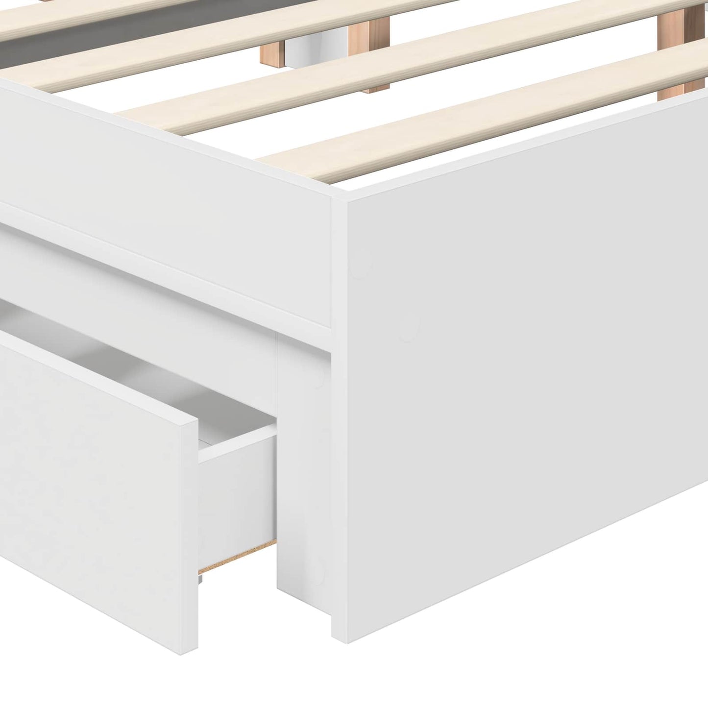 Storage Bed with Headboard White 140 x 190 cm Engineered Wood