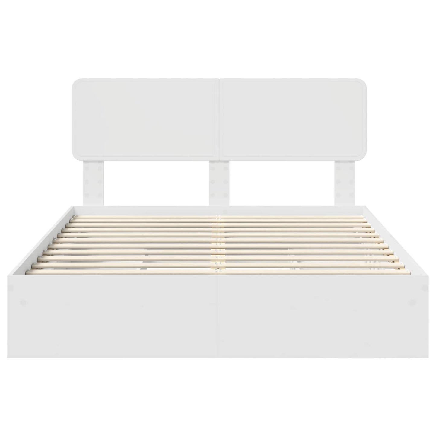 Storage Bed with Headboard White 140 x 190 cm Engineered Wood