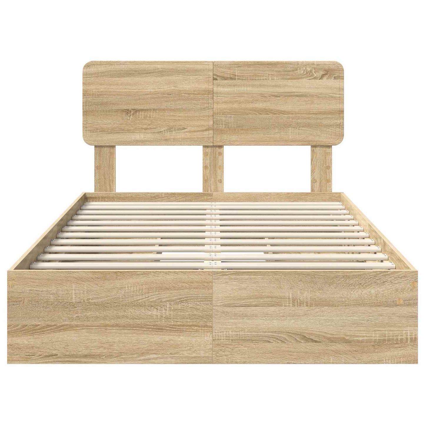Storage Bed with Drawer Sonoma Oak 135 x 190 cm Engineered Wood
