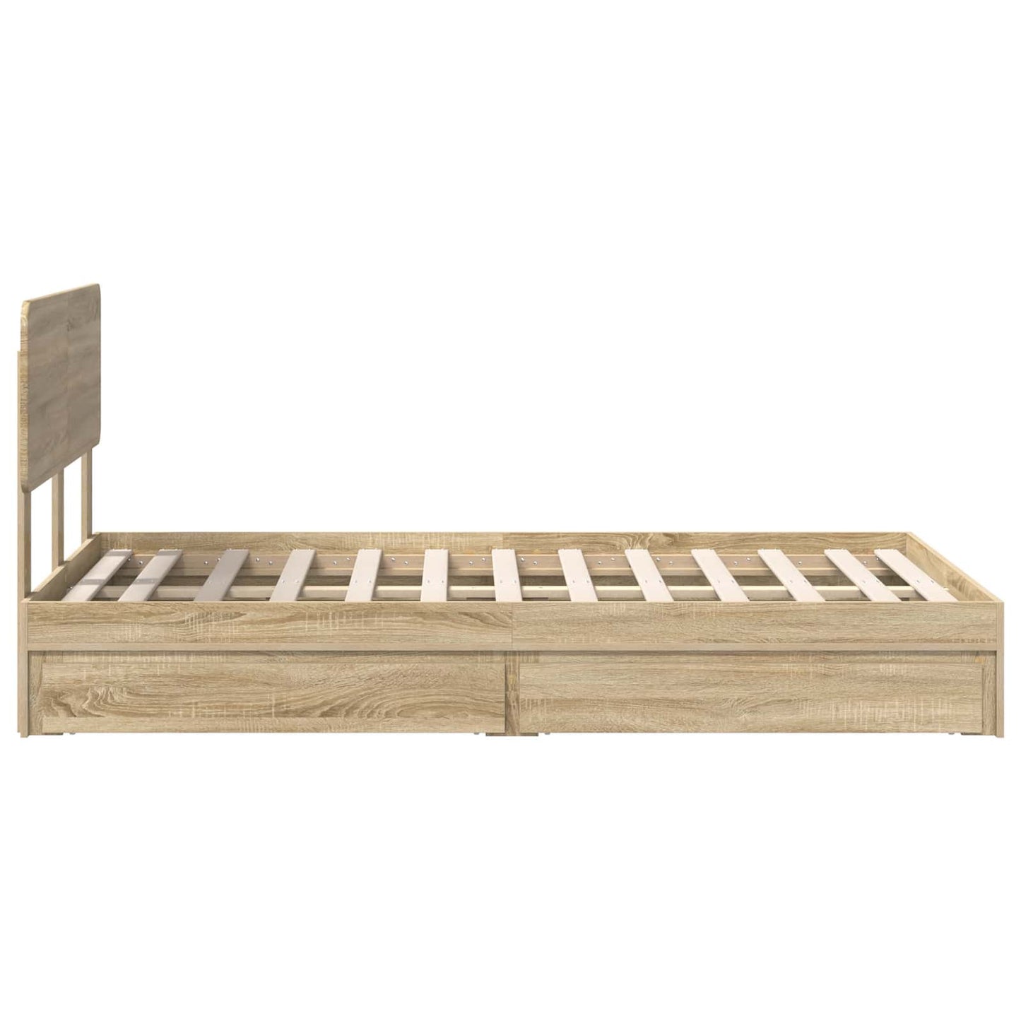 Storage Bed with Drawer Sonoma Oak 135 x 190 cm Engineered Wood