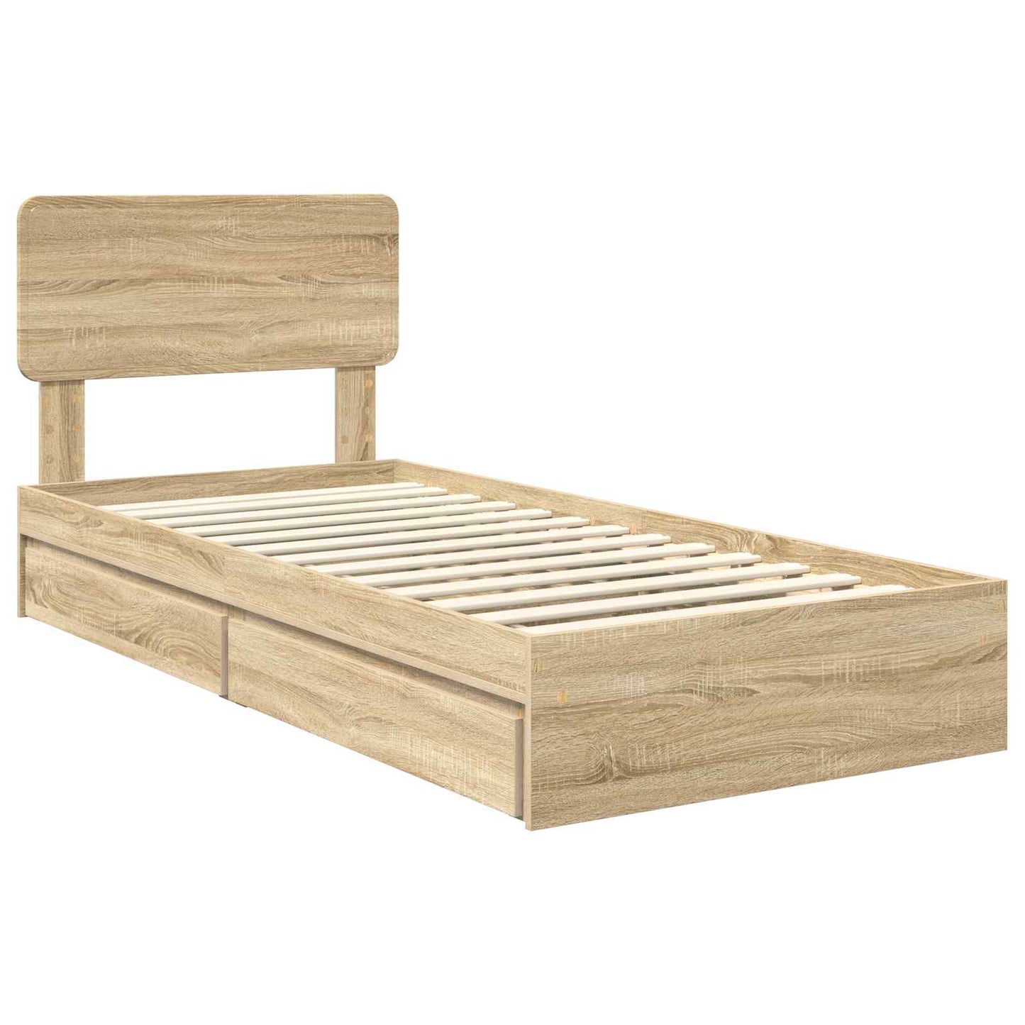 Storage Bed with Drawer Sonoma Oak 100 x 200 cm Engineered Wood