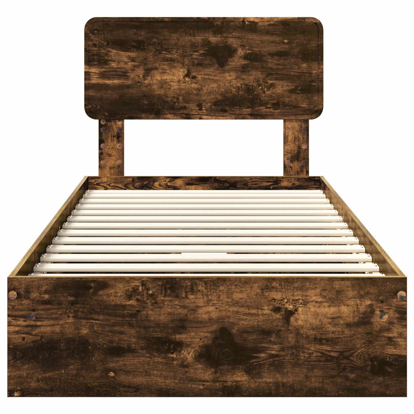 Storage Bed with Drawer Smoked Oak 100 x 200 cm Engineered Wood