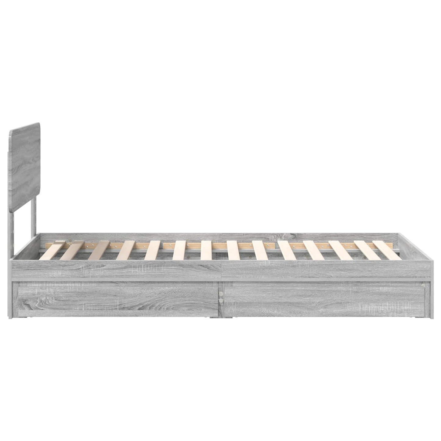 Storage Bed Grey Sonoma 100 x 200 cm Engineered Wood