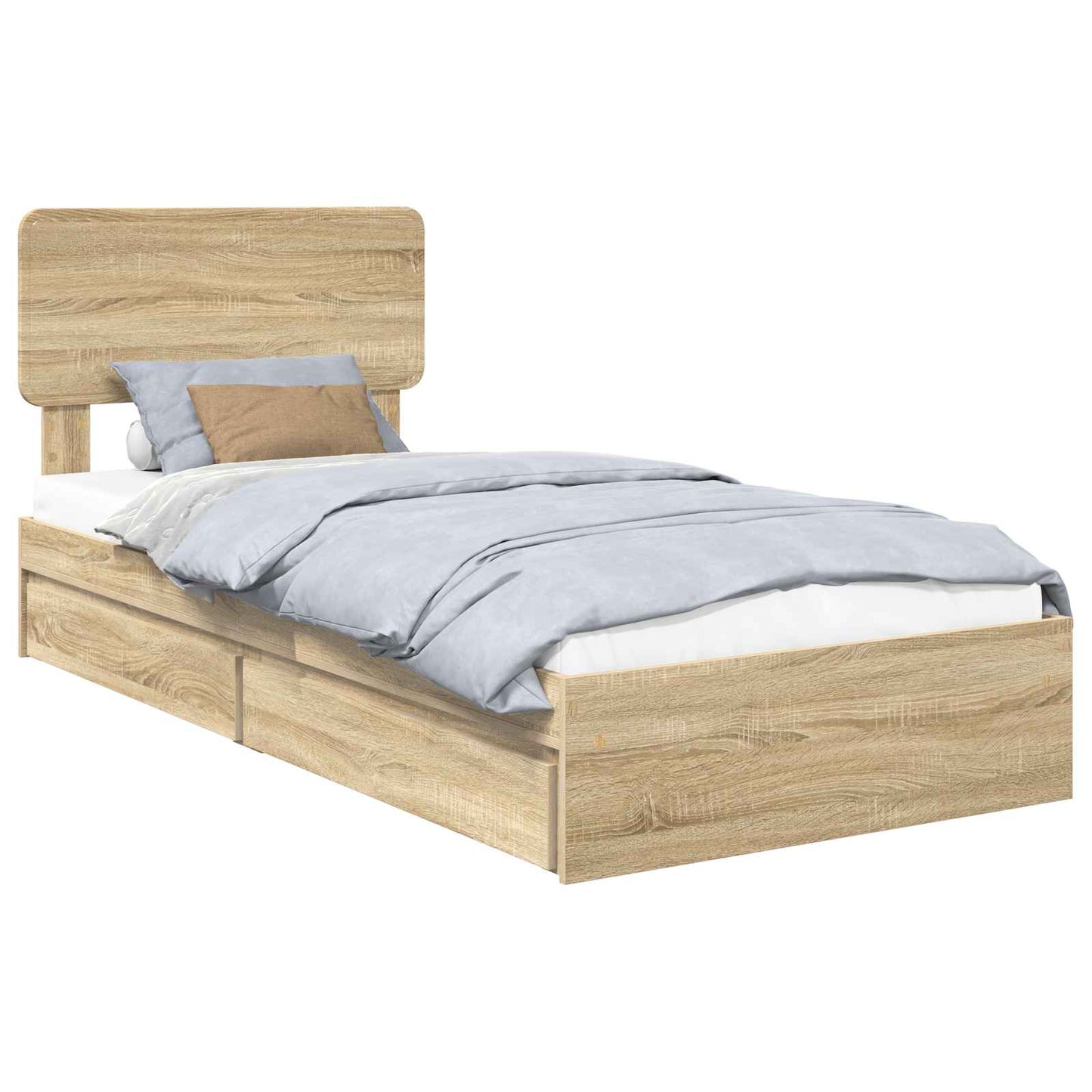 Storage Bed with Drawer Sonoma Oak 90 x 190 cm Engineered Wood