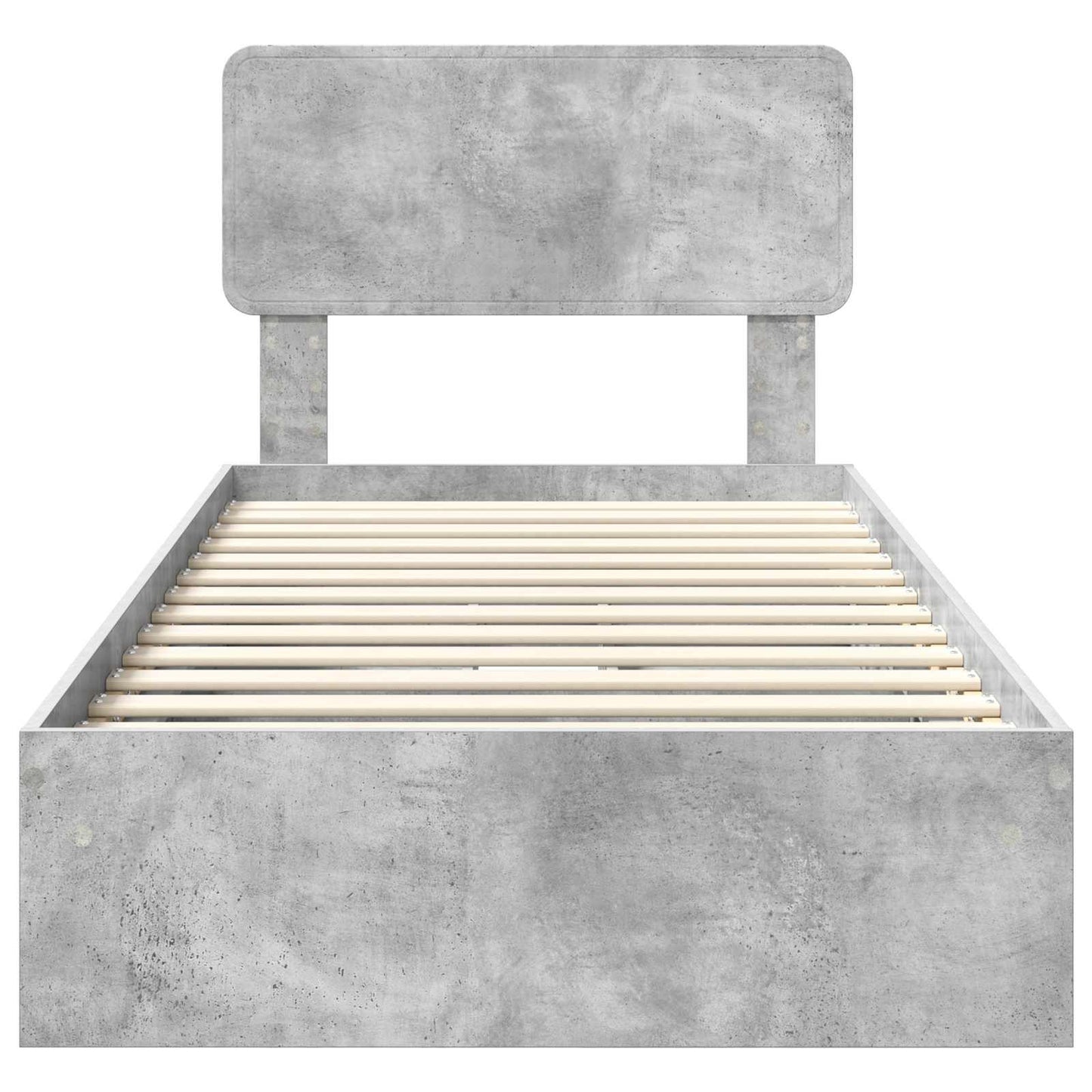 Storage Bed Concrete Grey 90 x 190 cm Engineered Wood