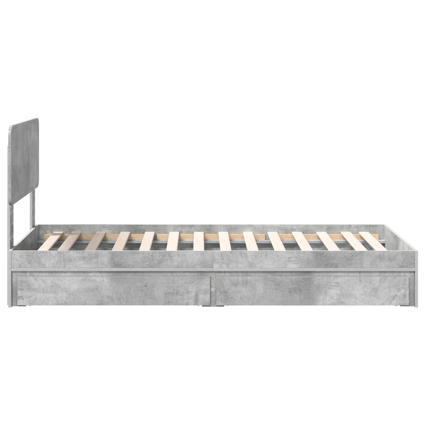 Storage Bed Concrete Grey 90 x 190 cm Engineered Wood