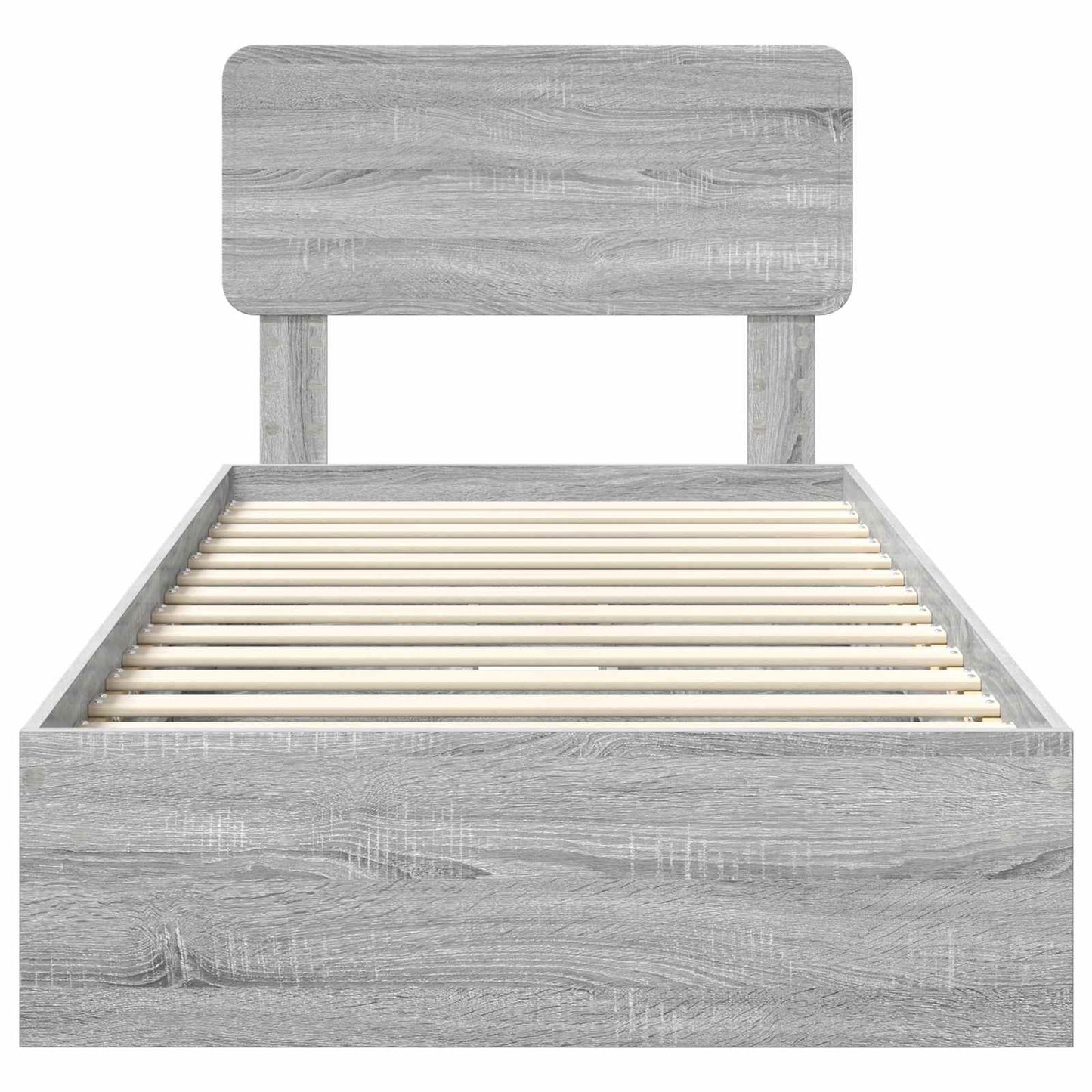 Storage Bed with Drawer Grey Sonoma 90 x 190 cm Engineered Wood