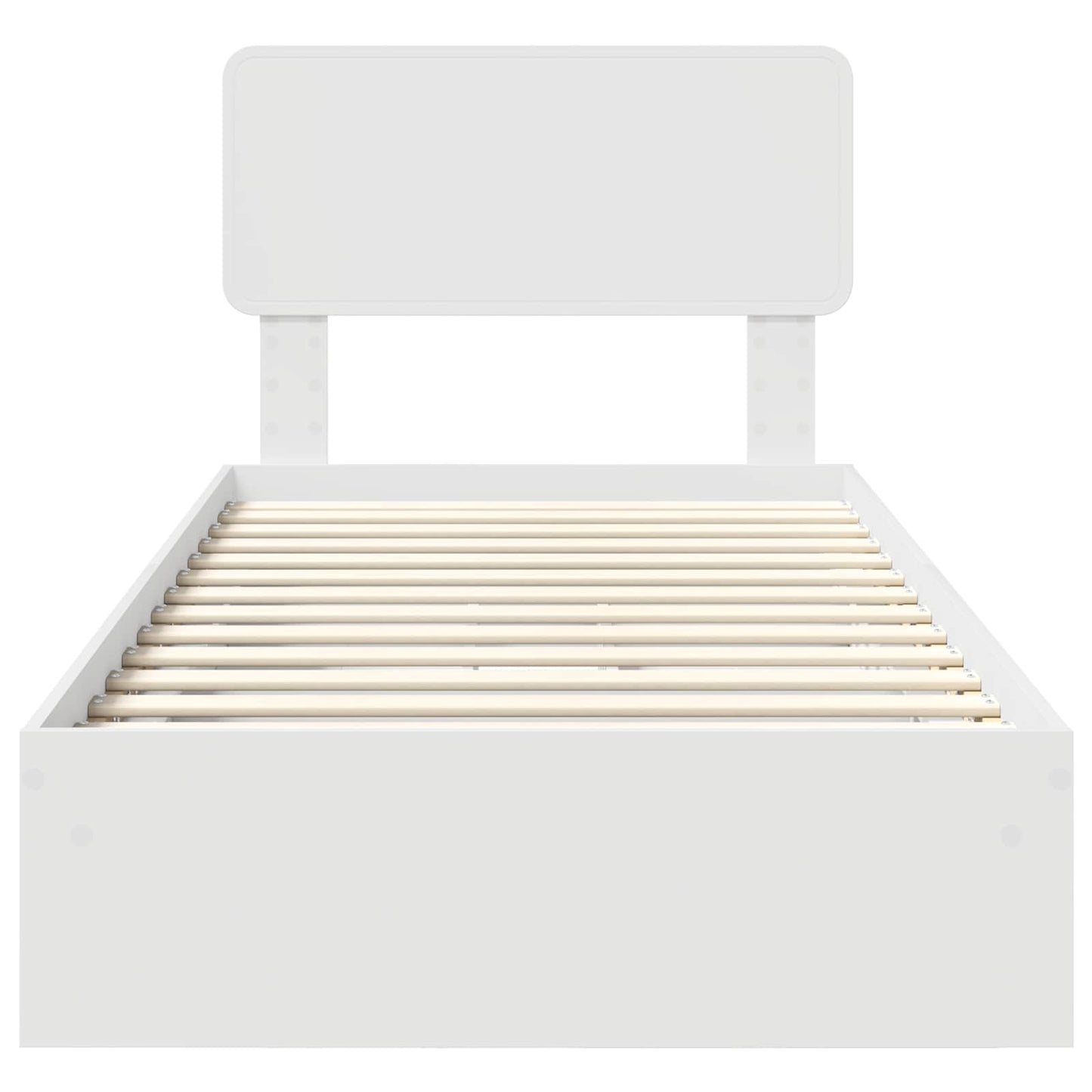 Storage Bed with Headboard White 75 x 190 cm Engineered Wood