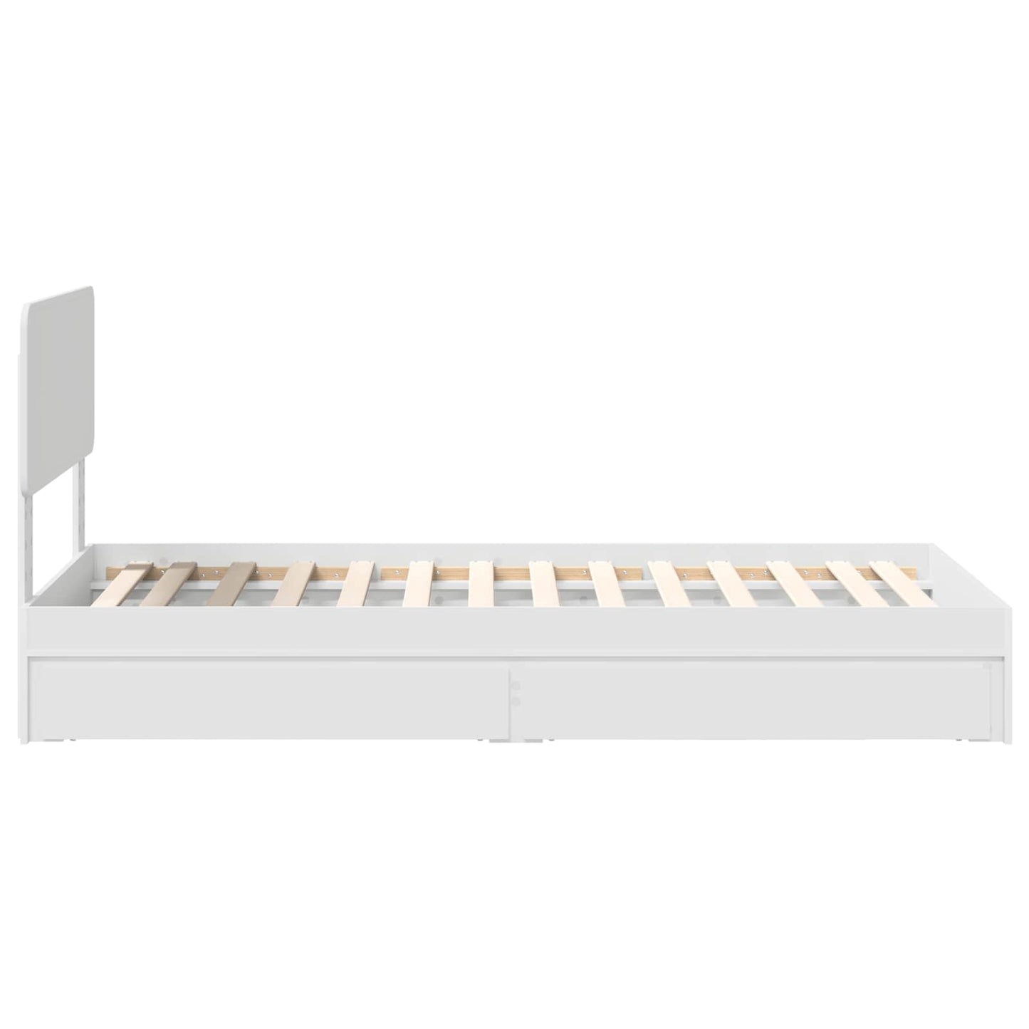 Storage Bed with Headboard White 75 x 190 cm Engineered Wood