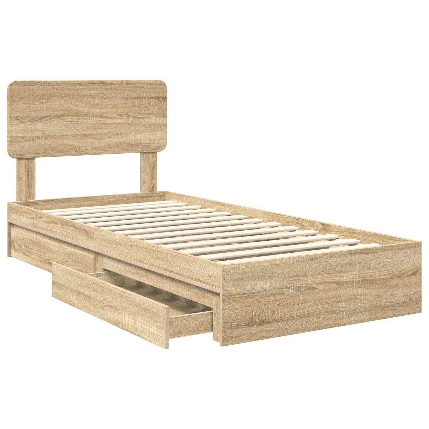 Storage Bed with Drawer Sonoma Oak 75 x 190 cm Engineered Wood
