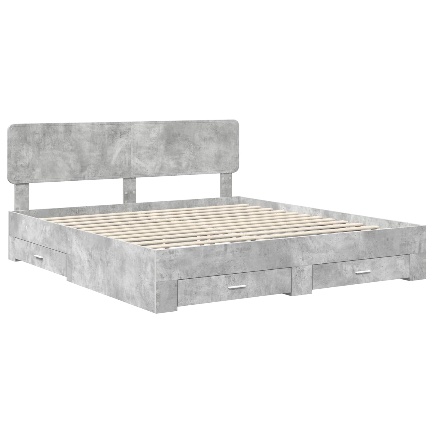 Bed Frame Concrete Grey 180 x 200 cm Engineered Wood