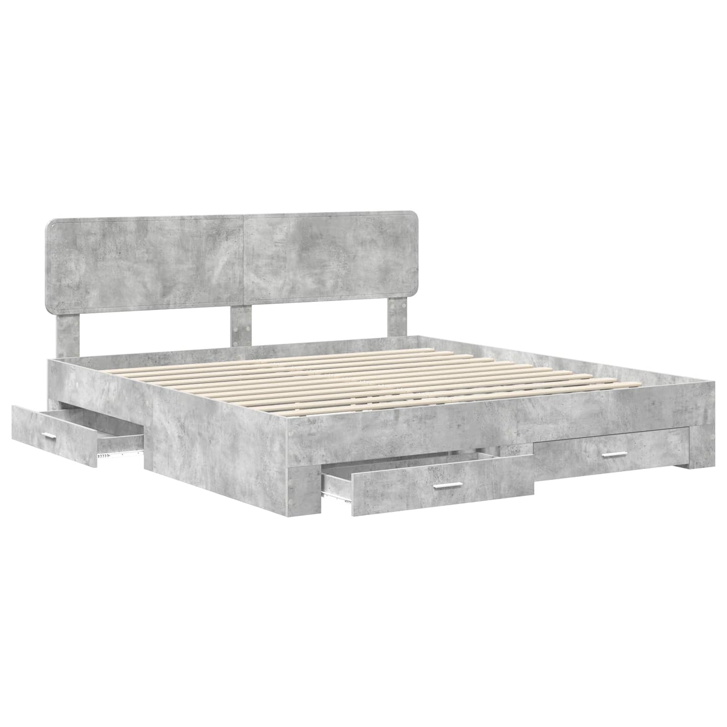 Bed Frame Concrete Grey 180 x 200 cm Engineered Wood