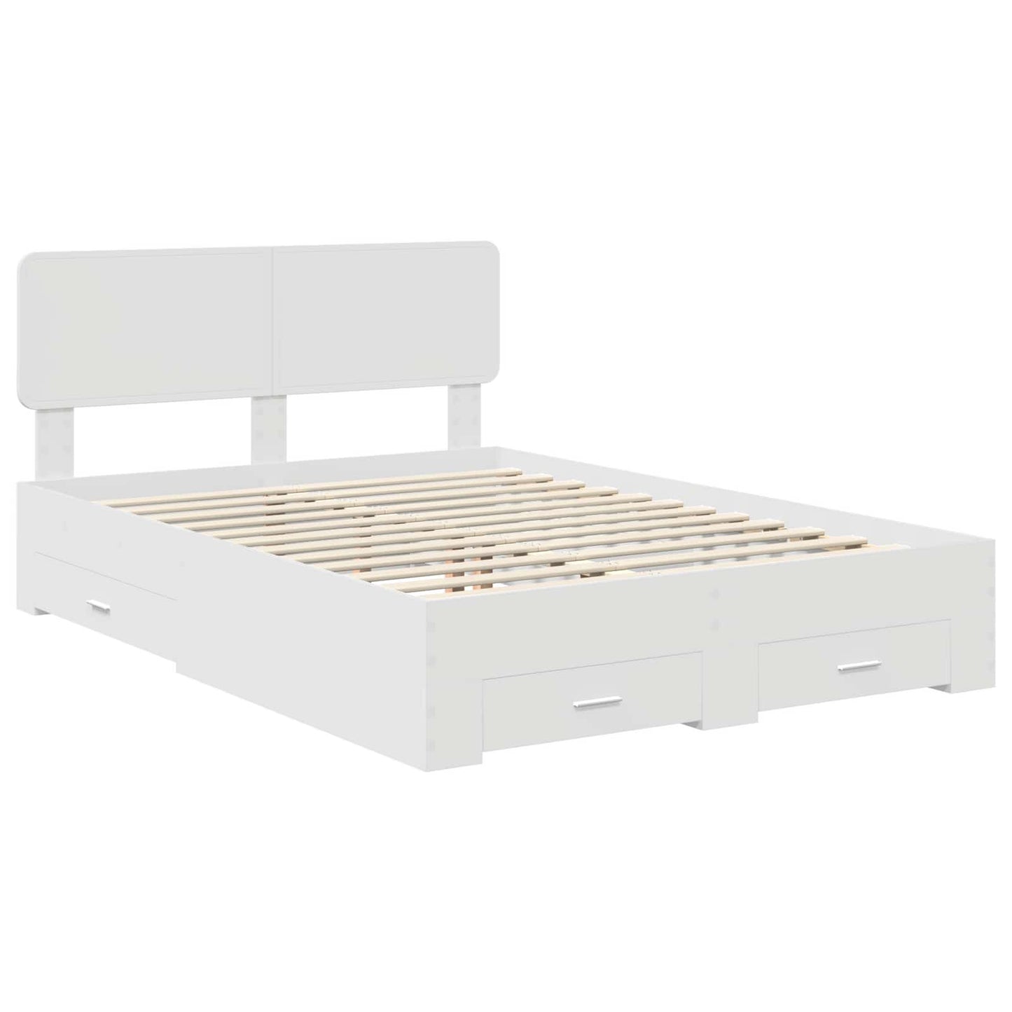 Bed Frame with Headboard White 160 x 200 cm Engineered Wood