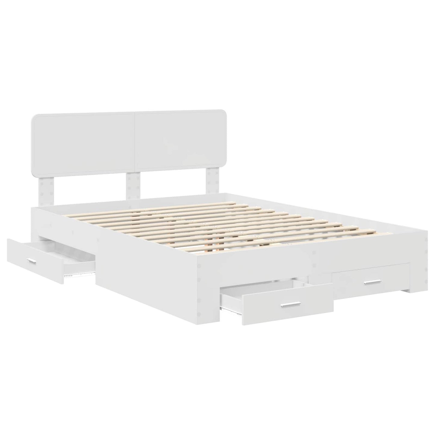 Bed Frame with Headboard White 160 x 200 cm Engineered Wood