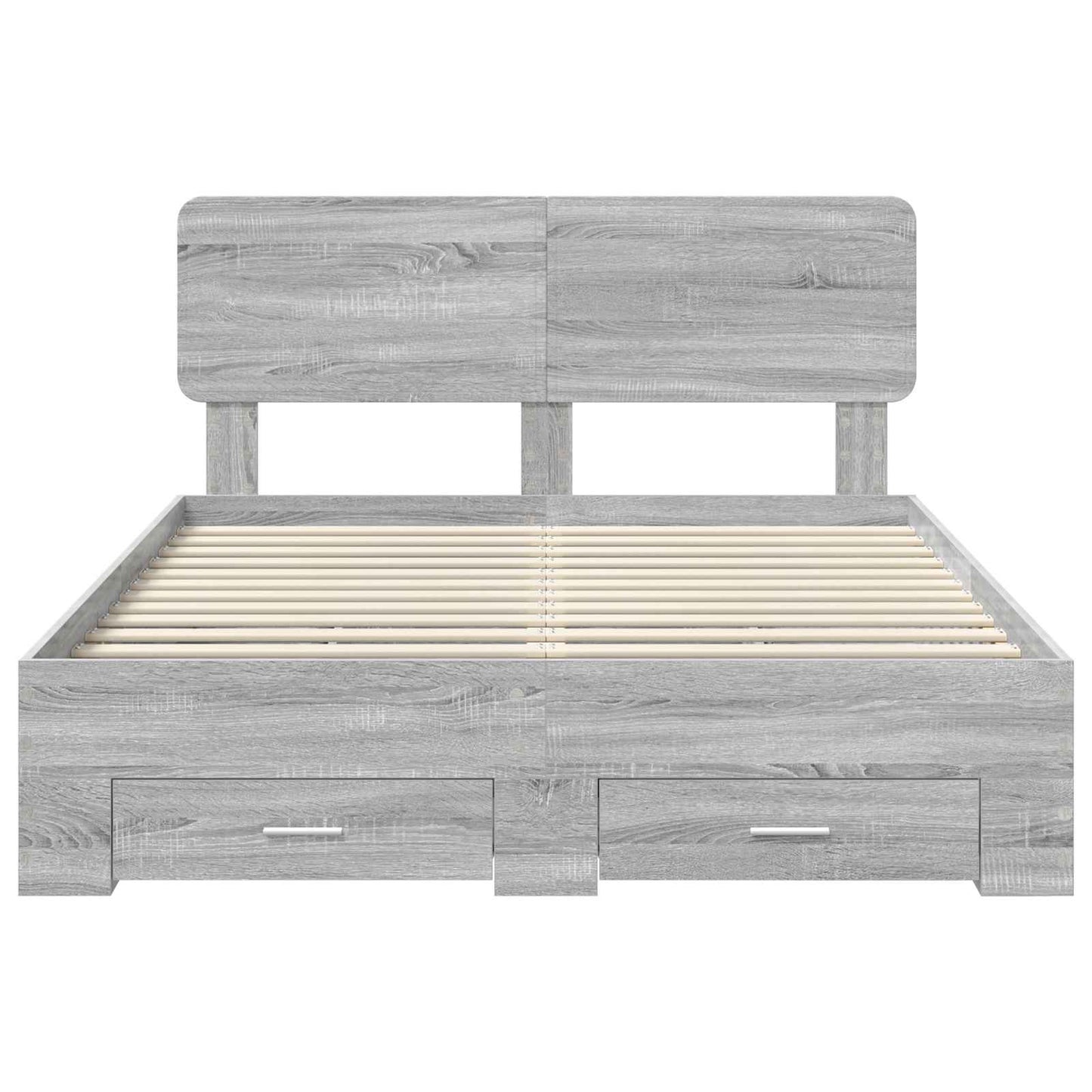 Bed Frame with Drawer Grey Sonoma 150 x 200 cm Engineered Wood