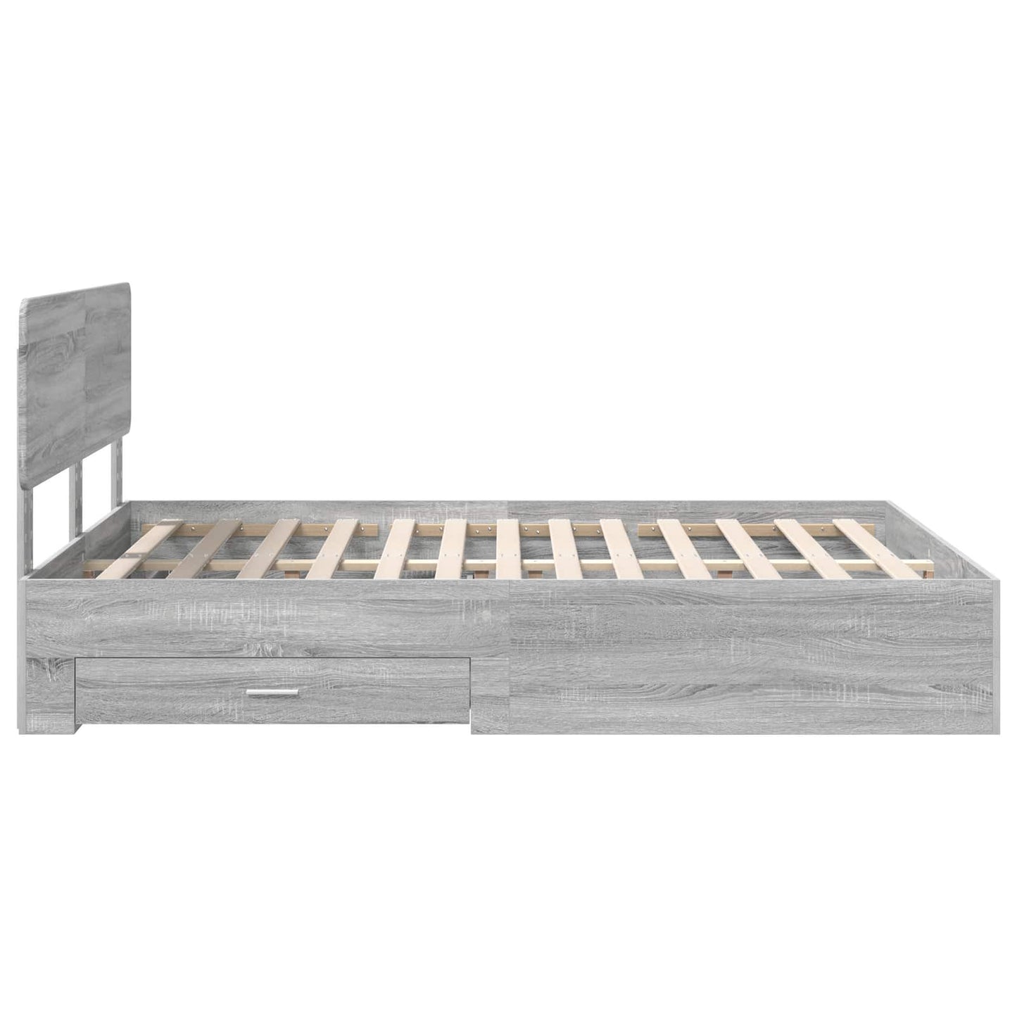 Bed Frame with Drawer Grey Sonoma 150 x 200 cm Engineered Wood