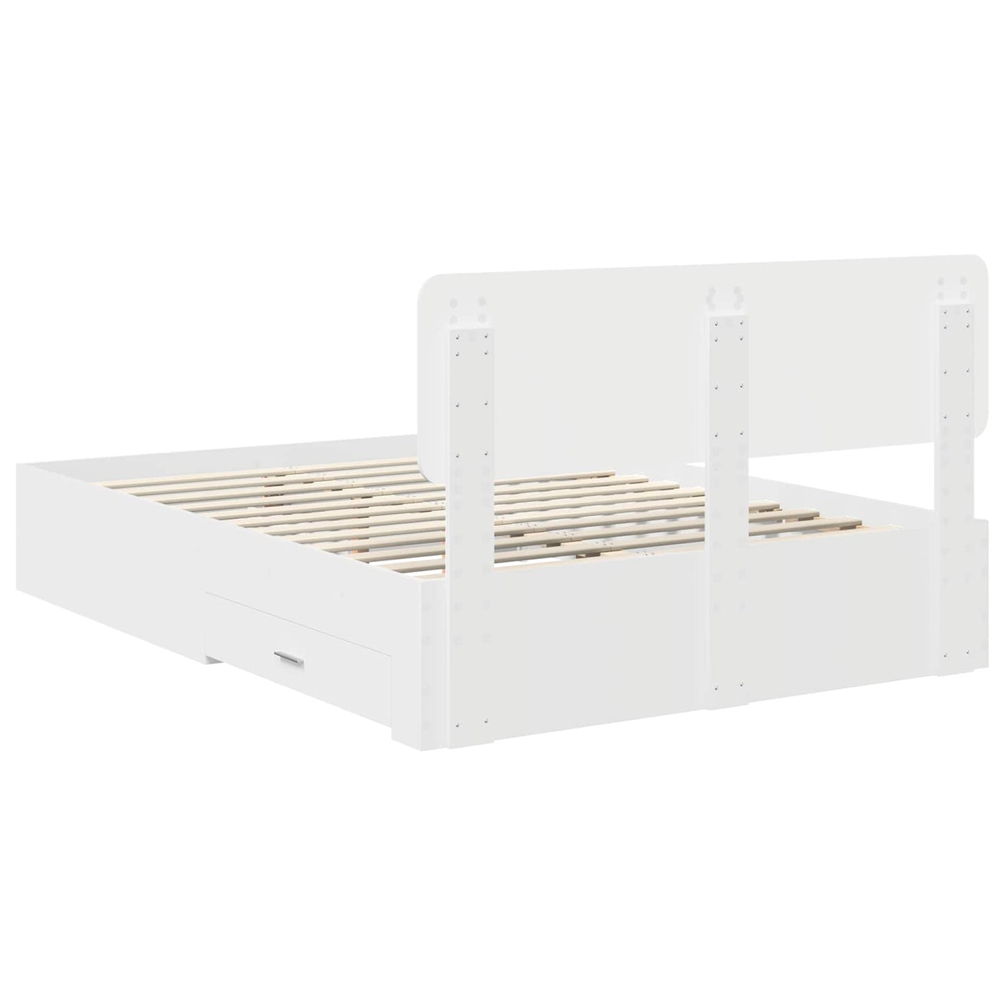 Bed Frame with Headboard White 140 x 200 cm Engineered Wood