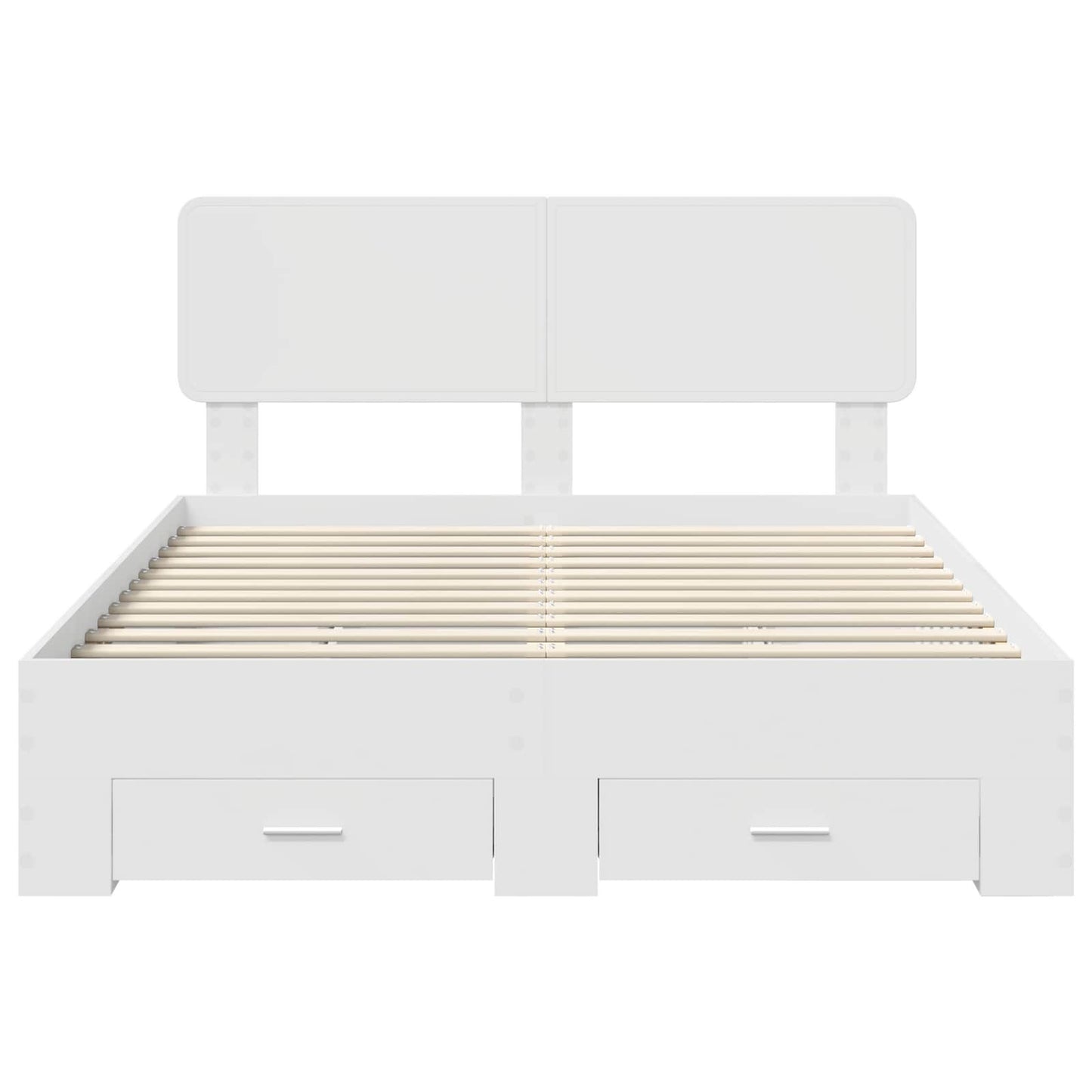 Bed Frame with Headboard White 140 x 190 cm Engineered Wood