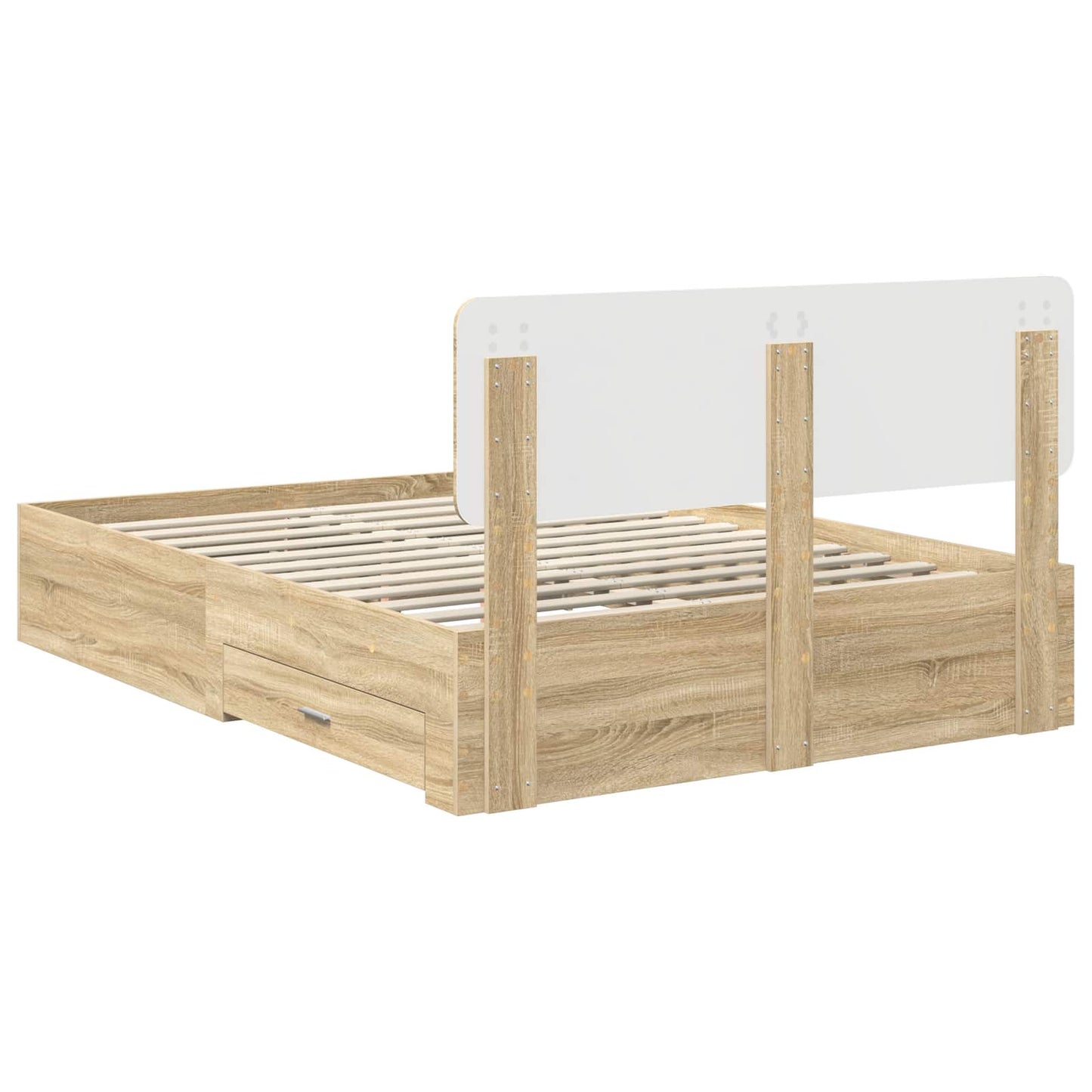 Bed Frame with Drawer Sonoma Oak 140 x 190 cm Engineered Wood