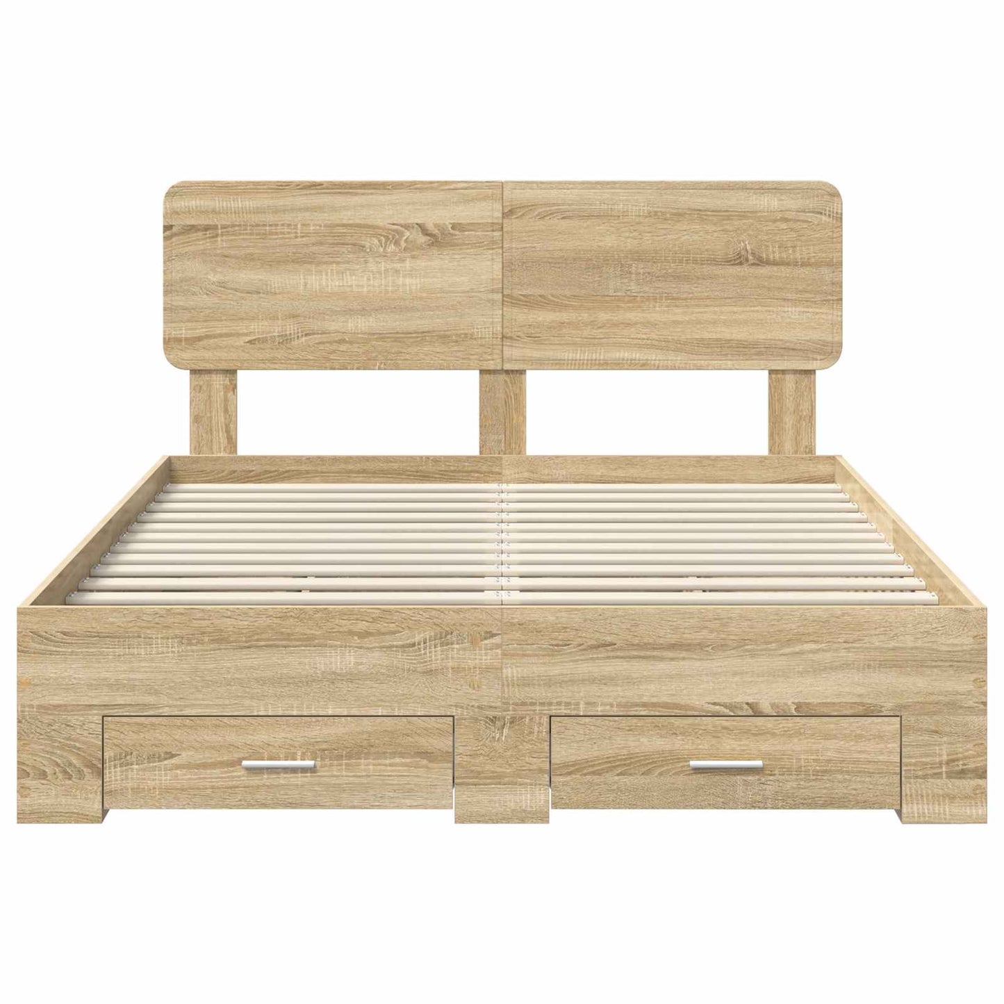 Bed Frame with Drawer Sonoma Oak 140 x 190 cm Engineered Wood