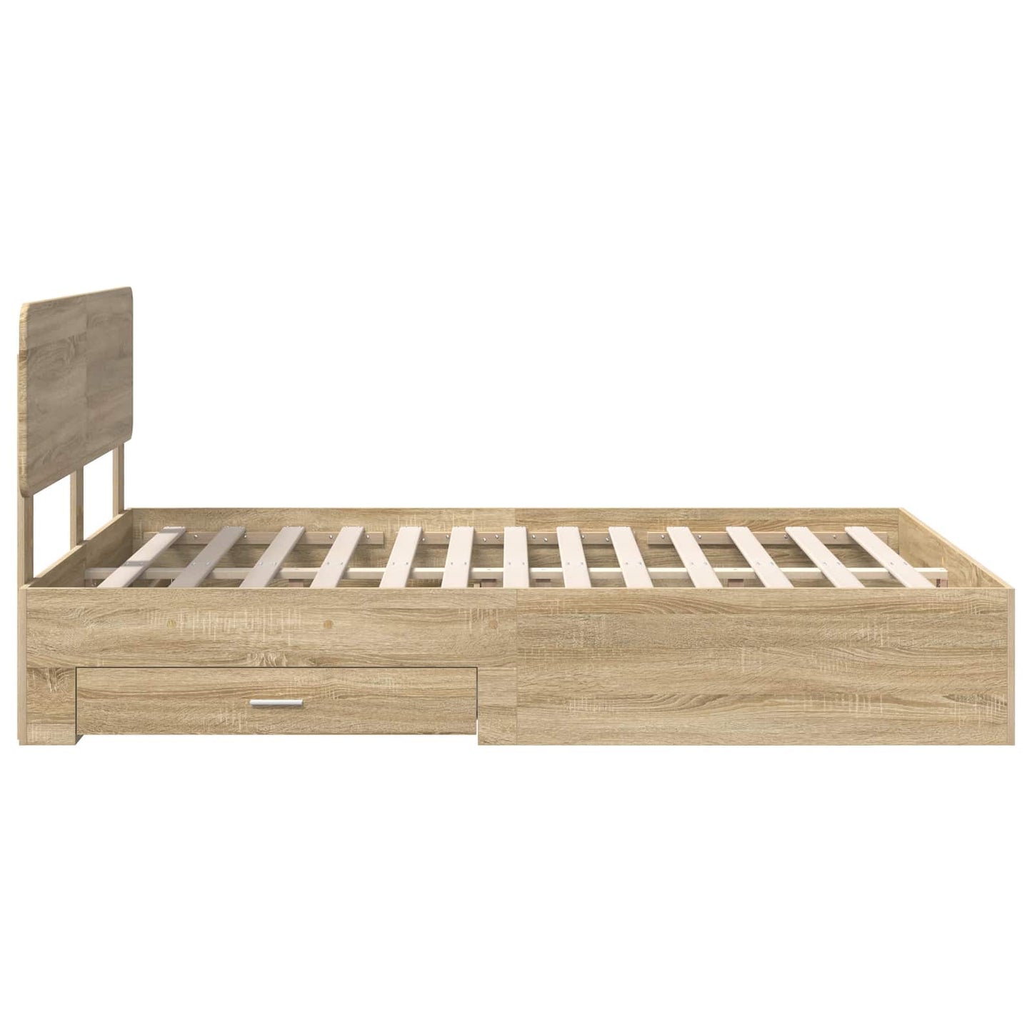 Bed Frame with Drawer Sonoma Oak 140 x 190 cm Engineered Wood